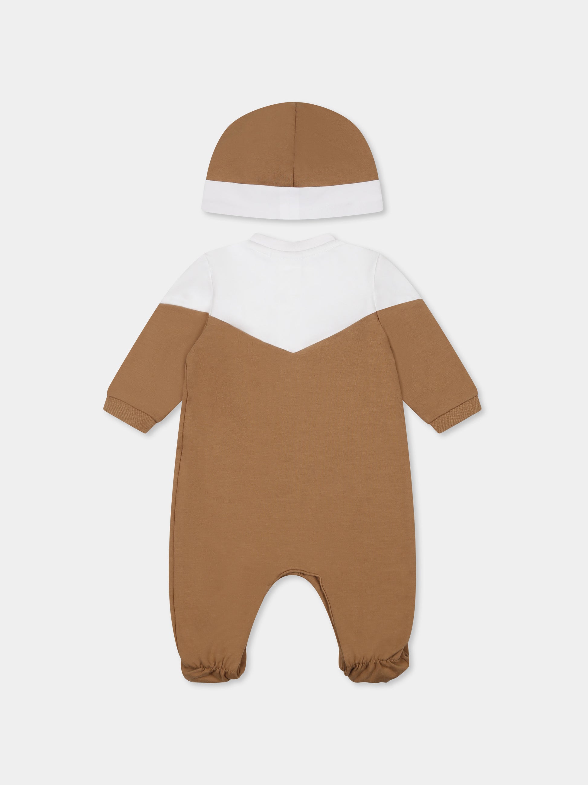 Set tutina marrone pe neonato con logo,Boss,J52218 269