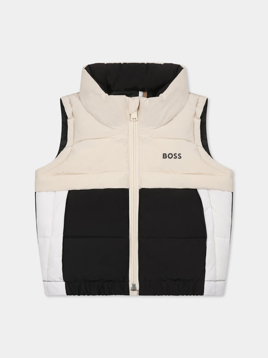 Gilet multicolor per neonato con logo,Boss,J52121 21C