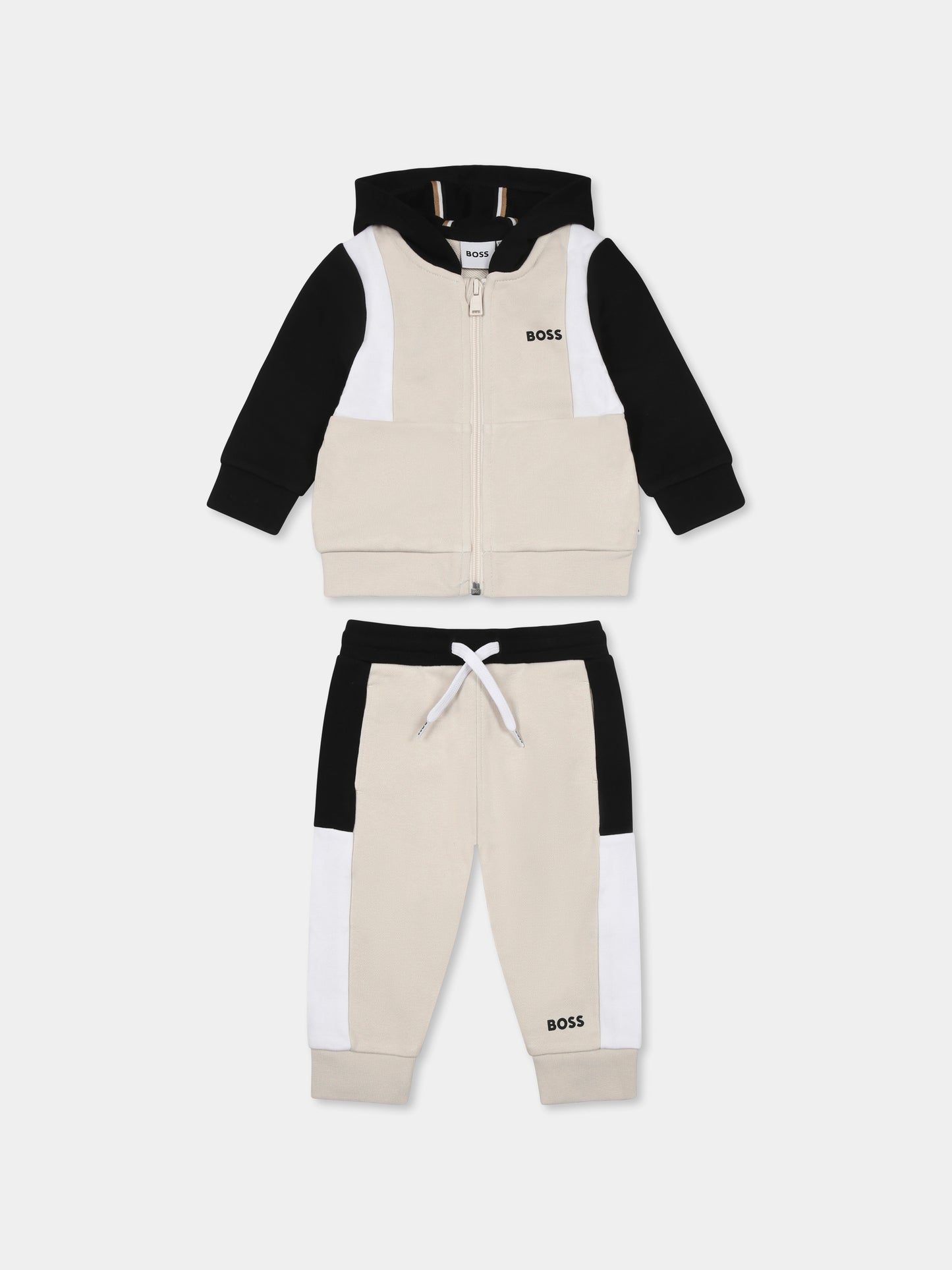 Completo beige per neonato con logo,Boss,J52129 21C