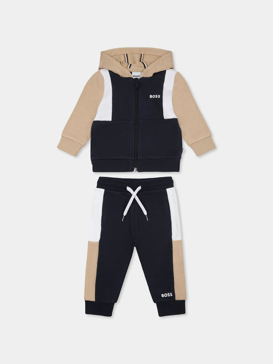 Completo blu per neonato con logo,Boss,J52129 849