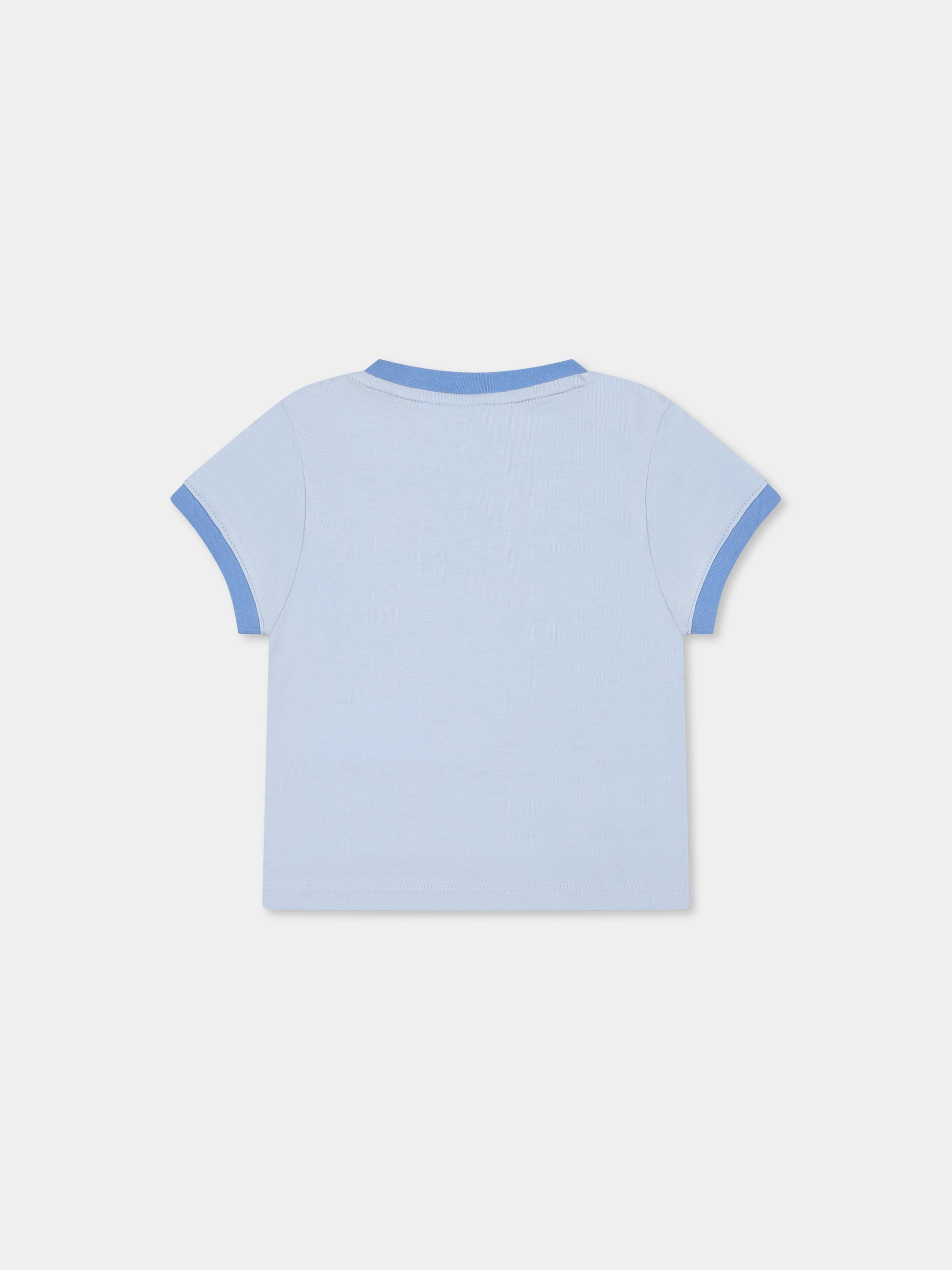 T-shirt celeste per neonato con logo,Boss,J52104 887