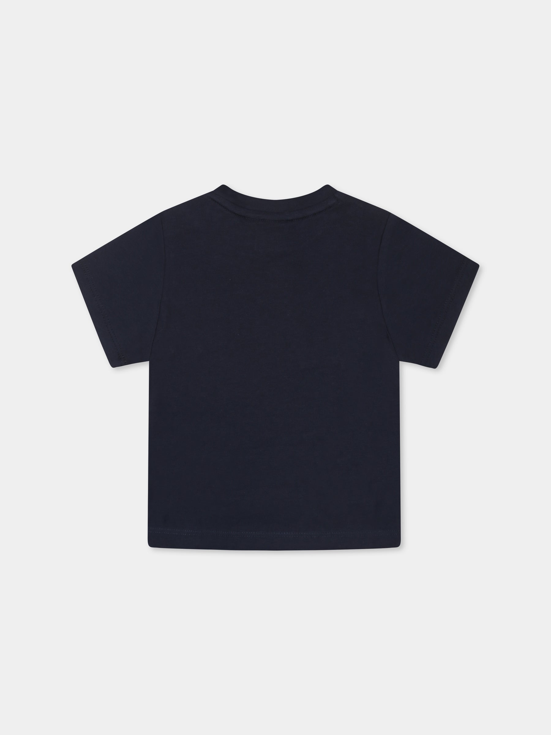 T-shirt blu per neonato con logo,Boss,J52107 849