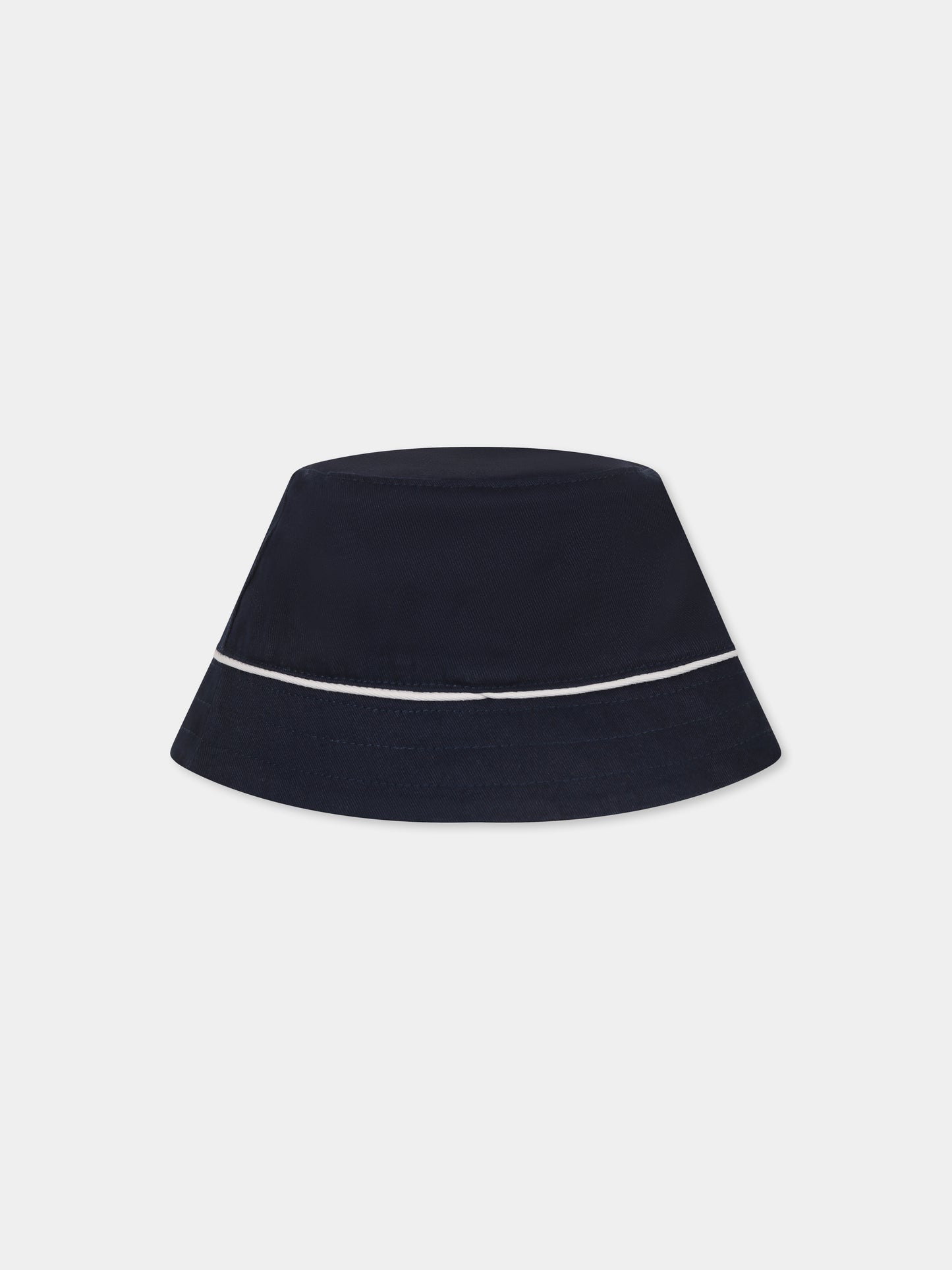 Reversible blue cloche for baby boy