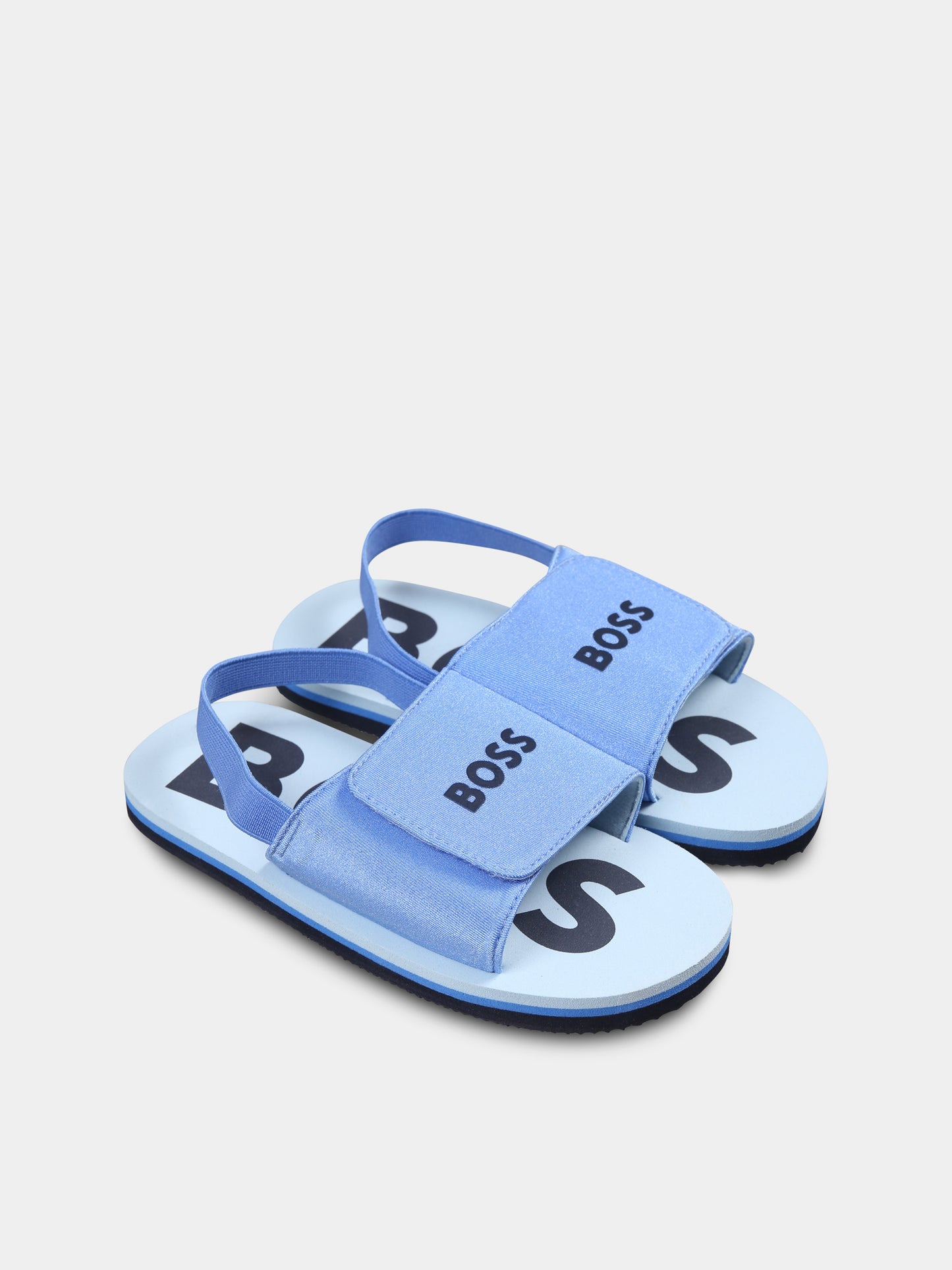 Sandali celesti per bambino con logo,Boss,J52156 84B