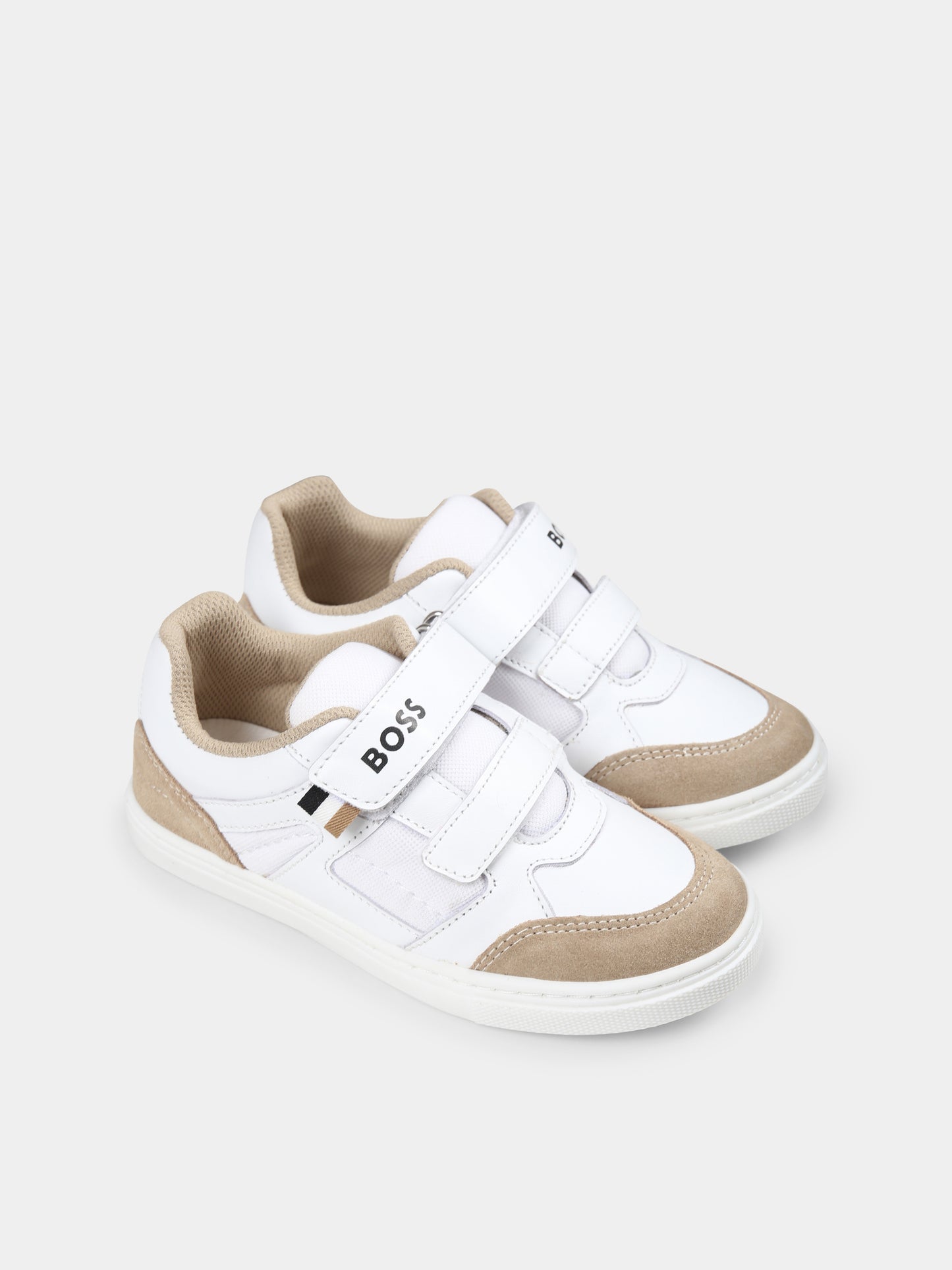 Sneakers bianche per bambino con logo,Boss,J52163 10P