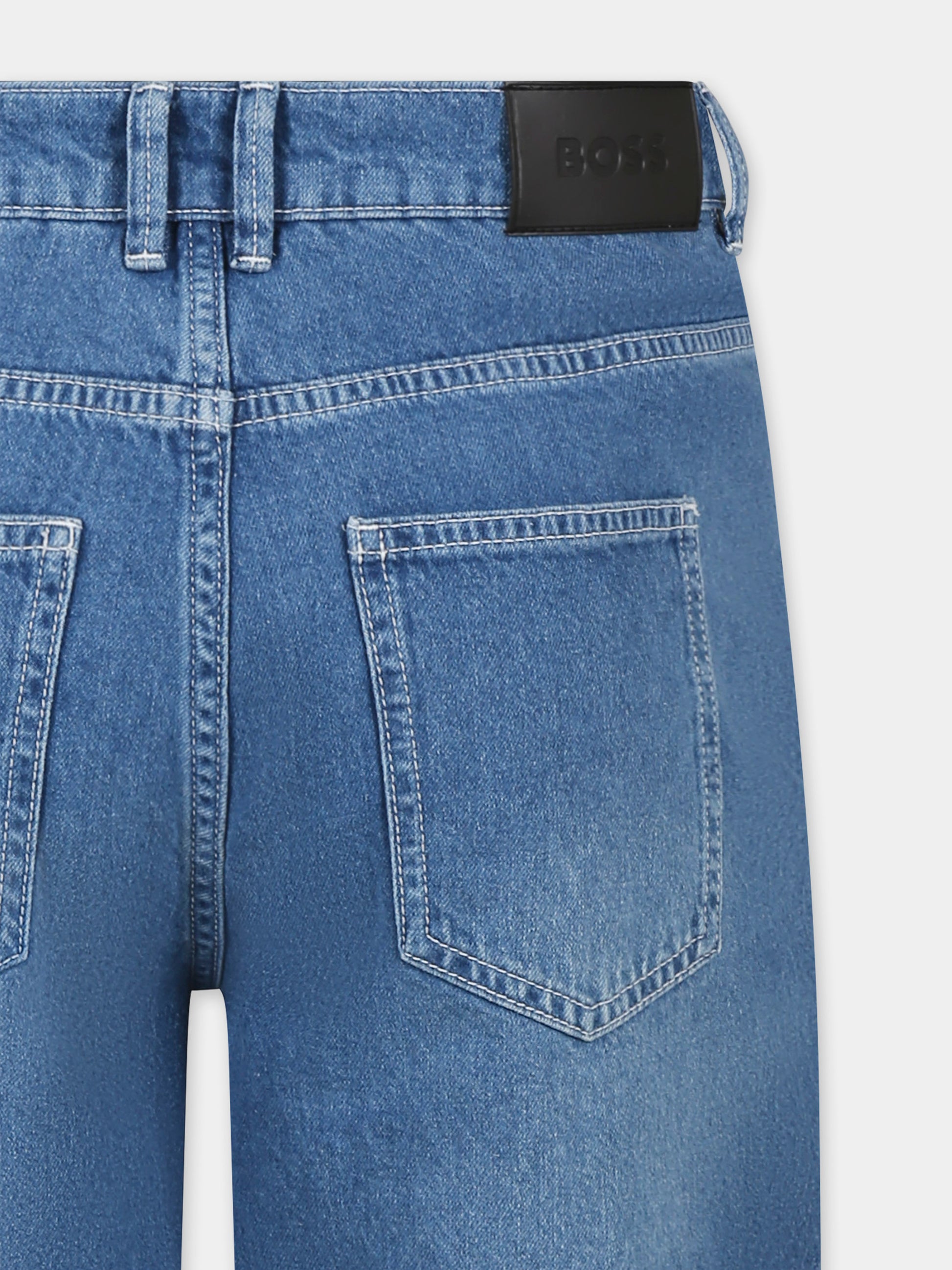 Shorts denim per bambino con logo,Boss,J51994 Z75