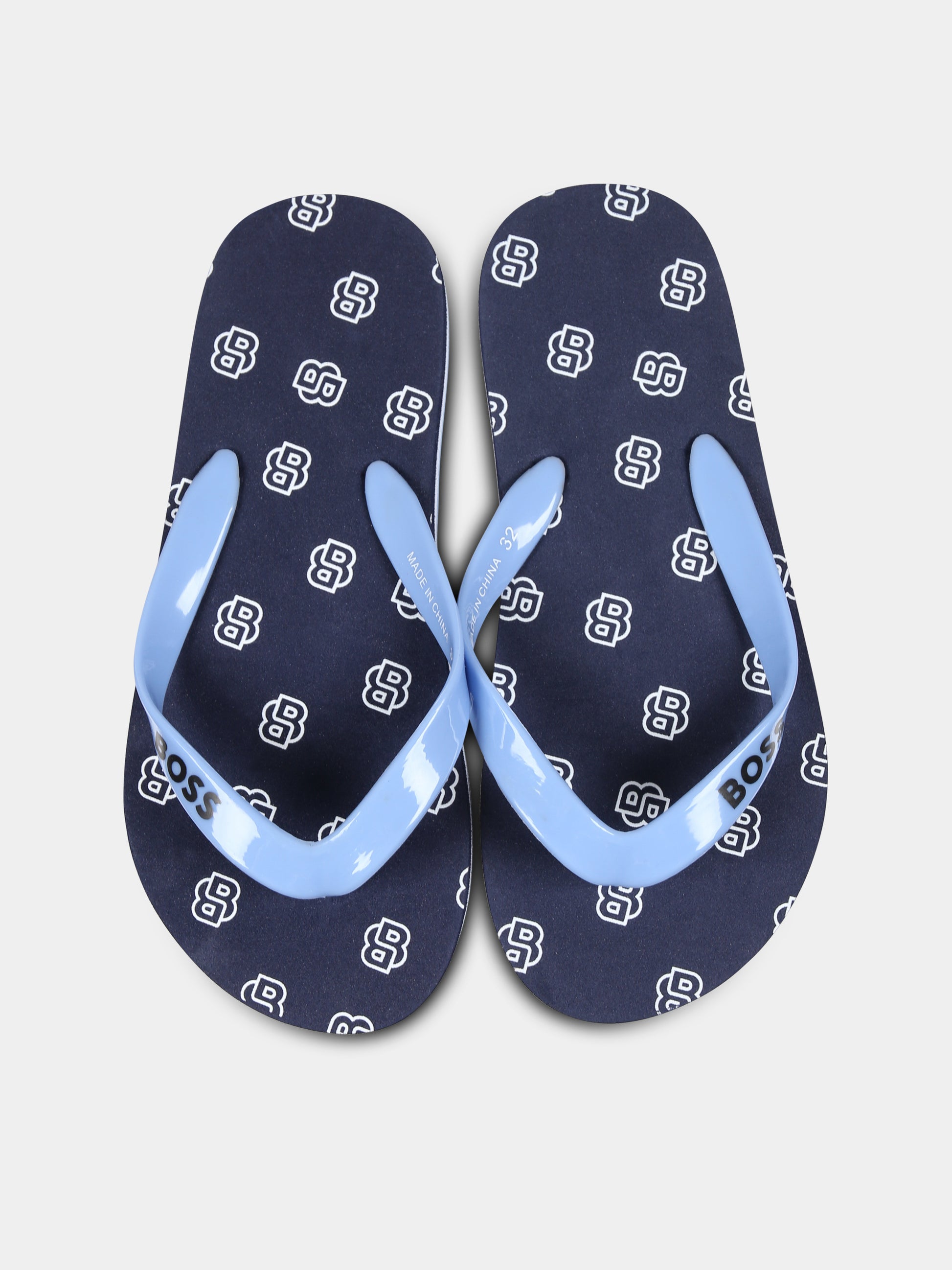 Infradito blu per bambino con logo,Boss,J51652 849