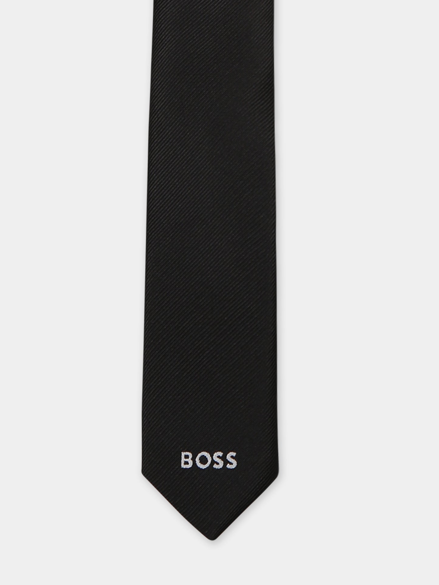 Black tie for boy with logo