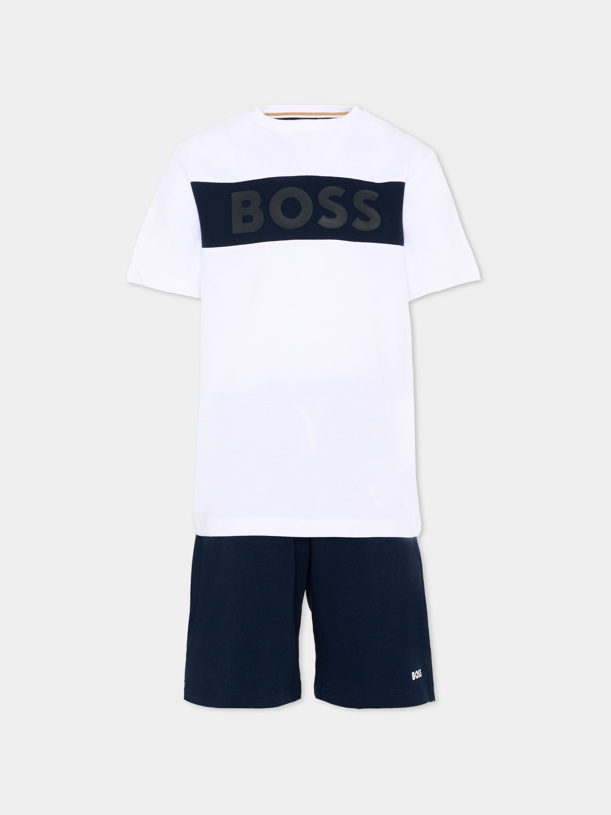 Completo sportivo multicolor per bambino logo,Boss,J52061 10P