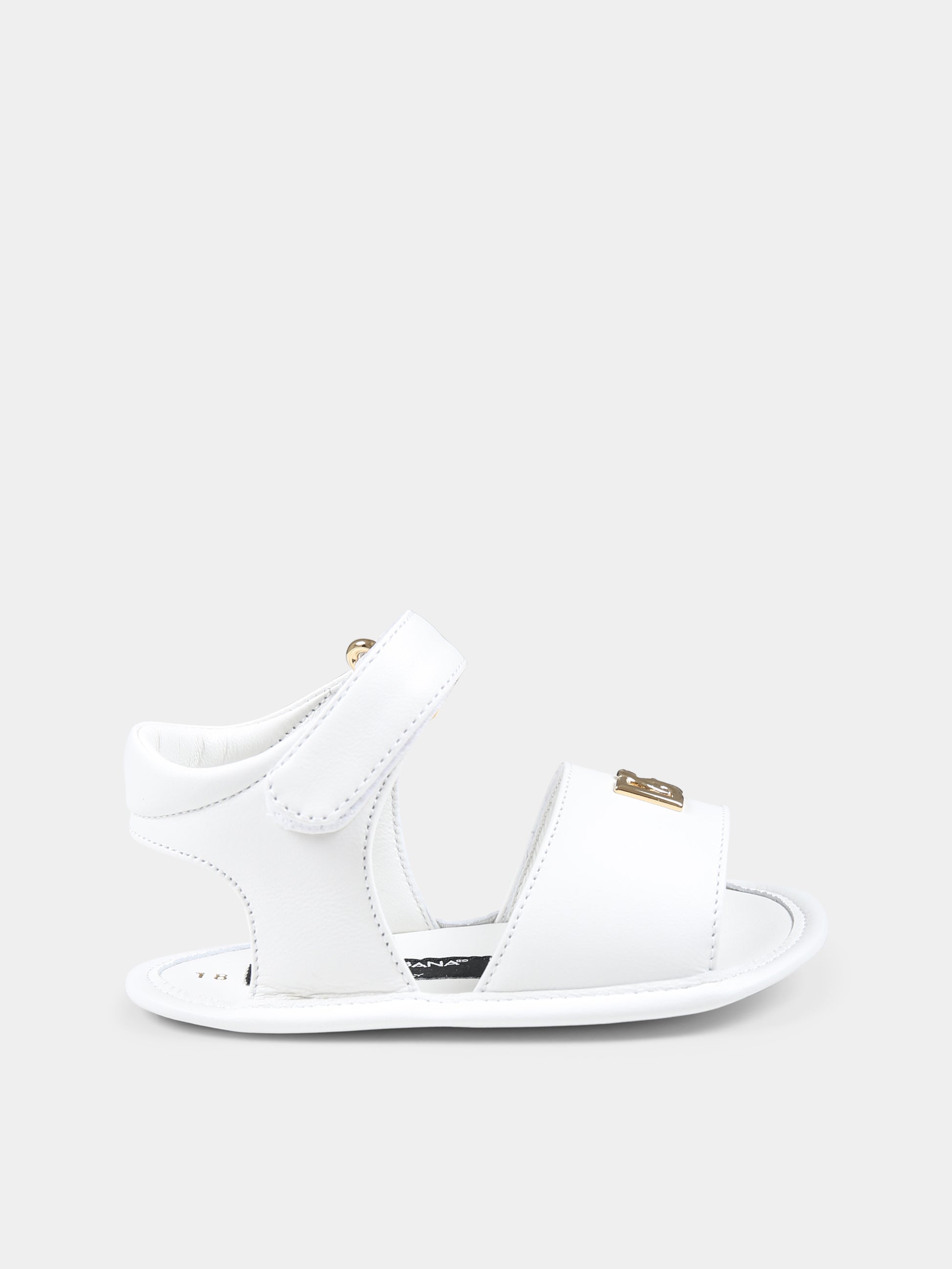 Sandali bianchi per neonata con logo,Dolce & Gabbana Kids,DK0157 AB793 80001