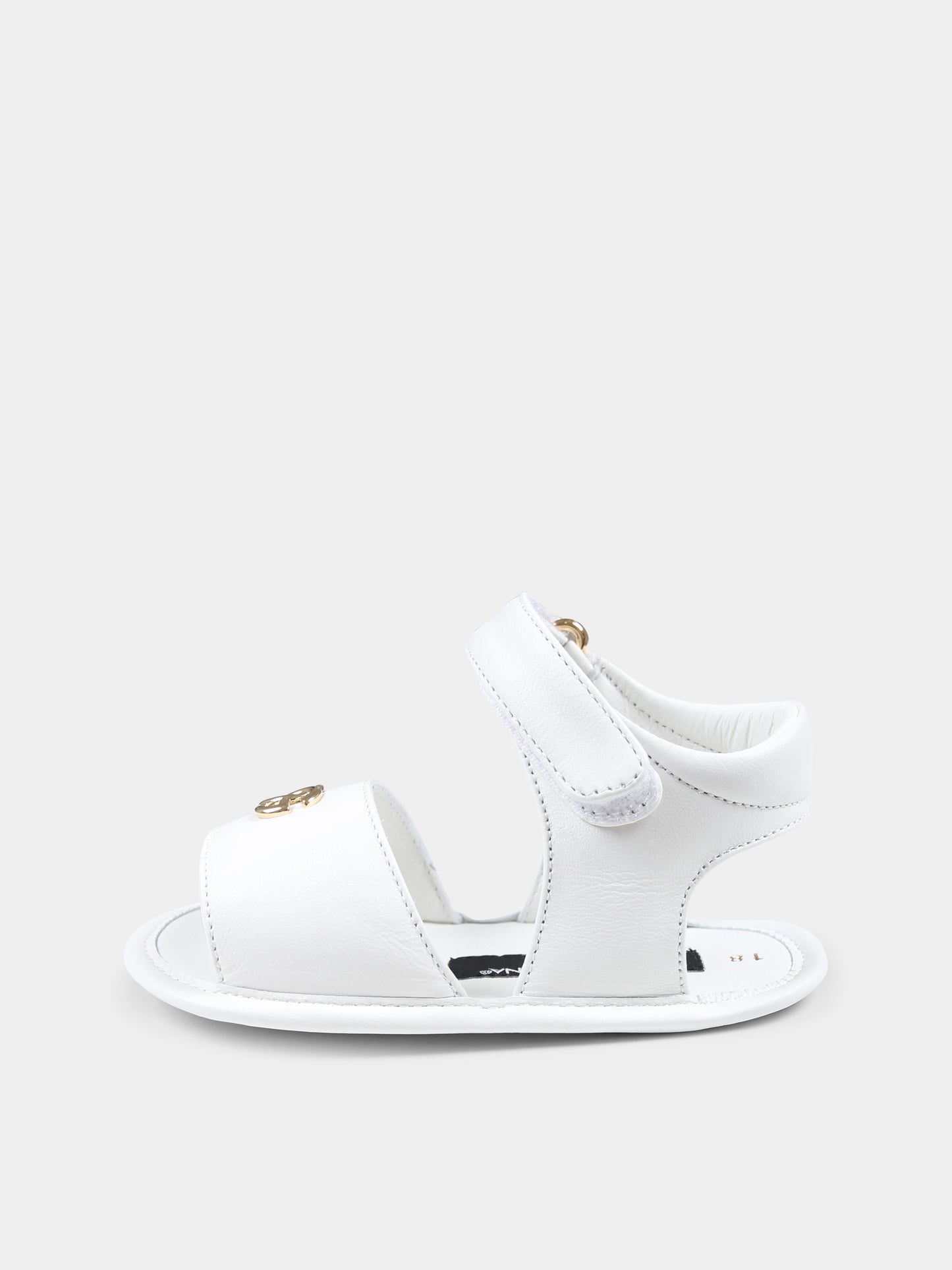 Sandali bianchi per neonata con logo,Dolce & Gabbana Kids,DK0157 AB793 80001