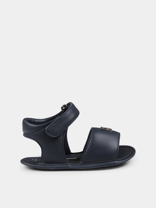 Sandali blu per neonati con logo,Dolce & Gabbana Kids,DK0157 AB793 80650