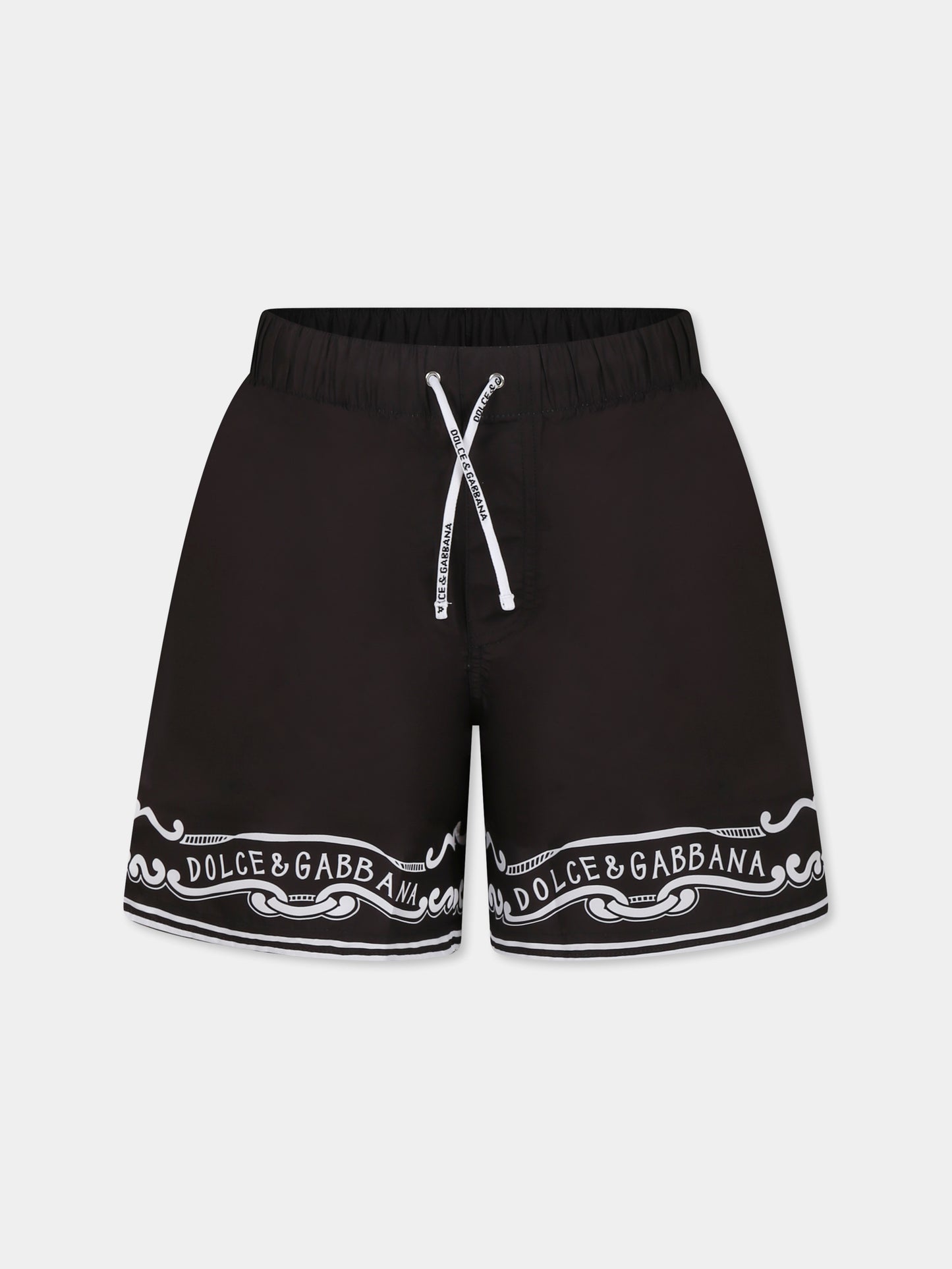 Boxer mare neri per bambino con stampa bandana,Dolce & Gabbana Kids,L4J818 ON04M HN9OA