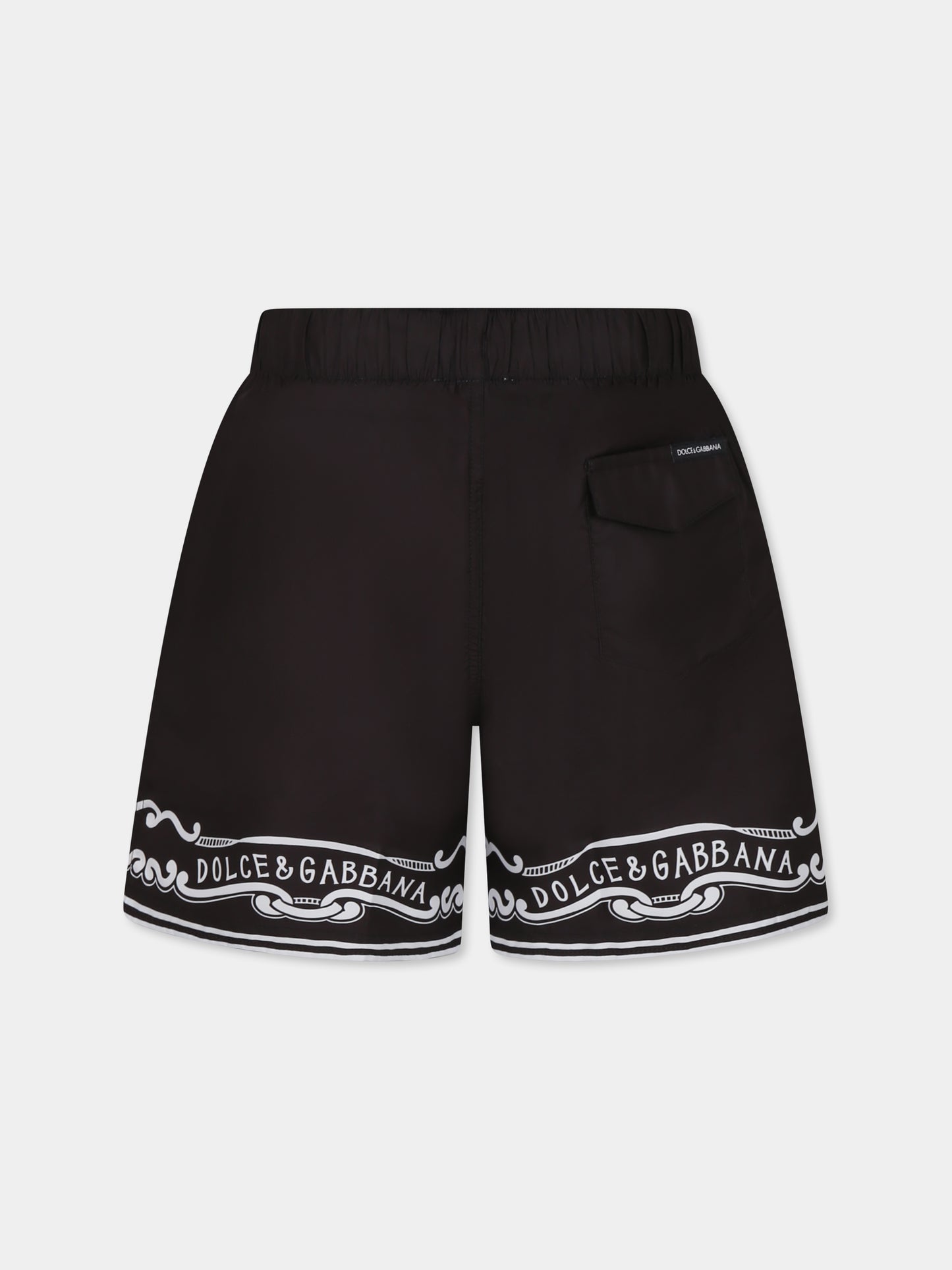 Boxer mare neri per bambino con stampa bandana,Dolce & Gabbana Kids,L4J818 ON04M HN9OA