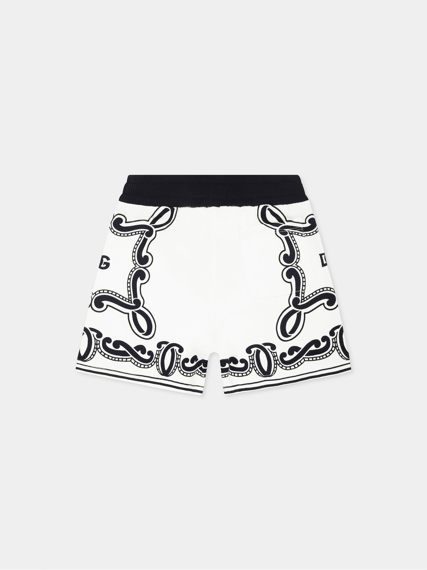 White shorts for baby boy with bandana print