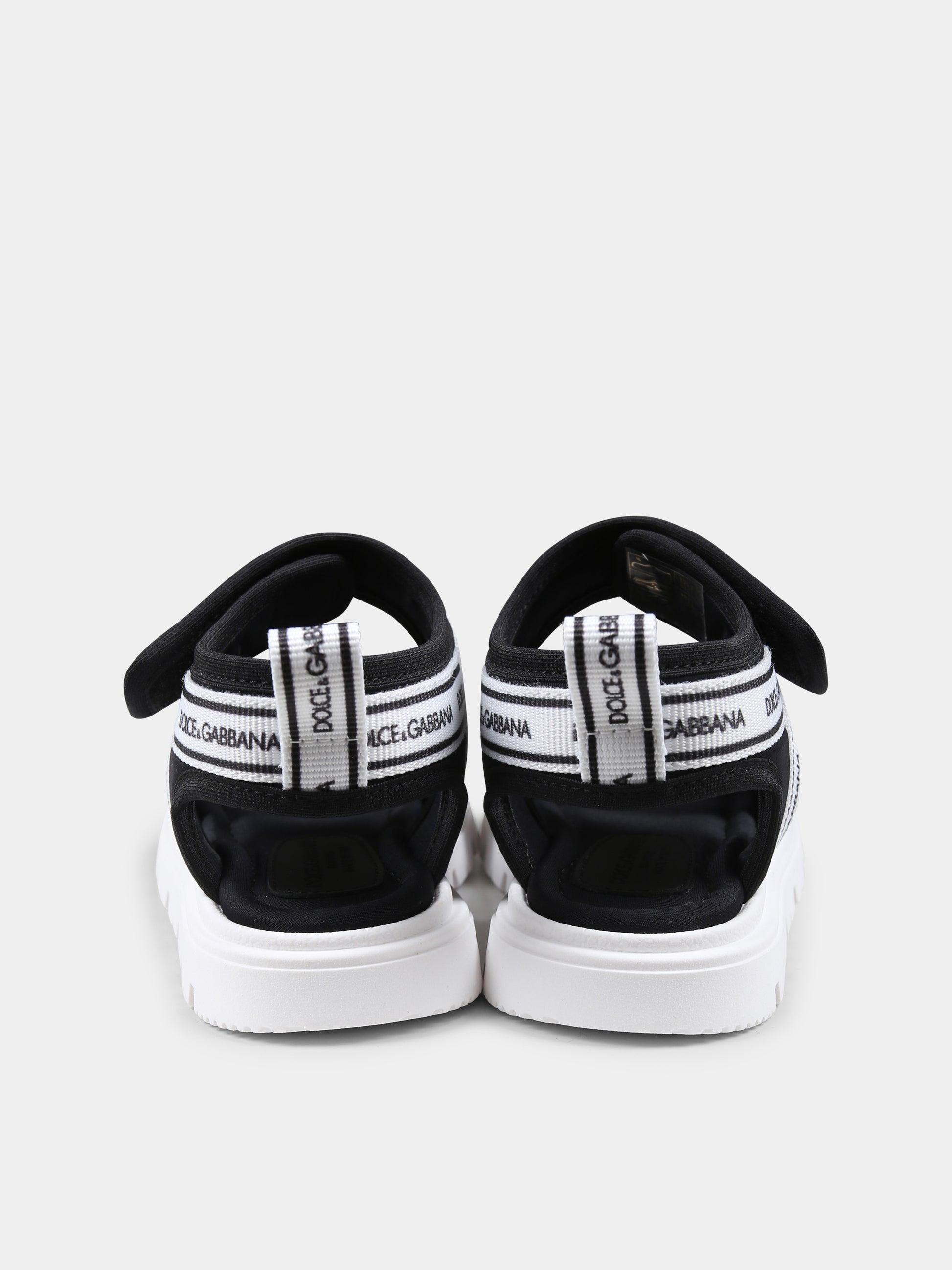 Sandali neri per bambini con logo,Dolce & Gabbana Kids,DL0082 AE928 89690