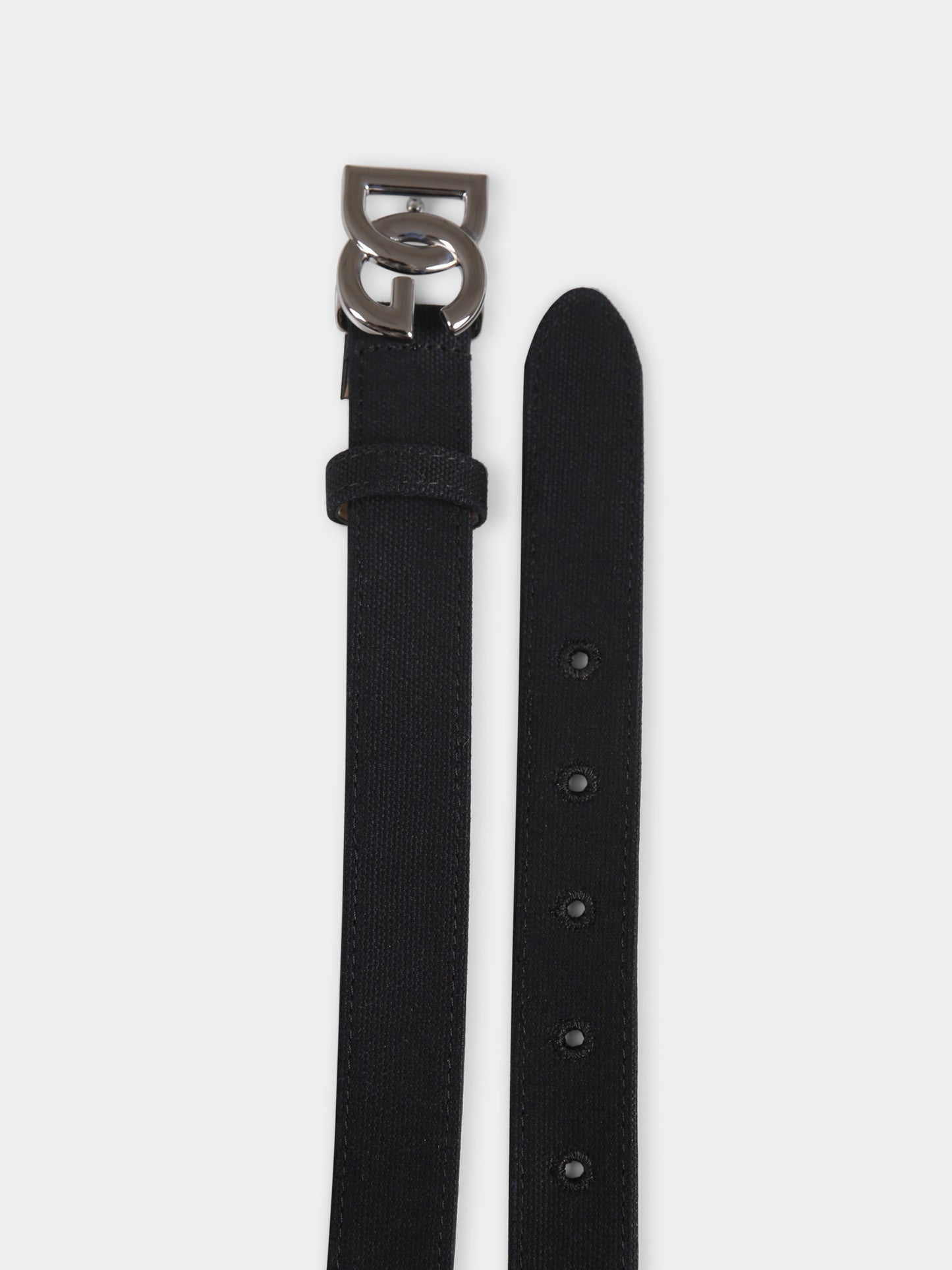 Cintura nera per bambino con logo,Dolce & Gabbana Kids,EC0083 AT661 8B939