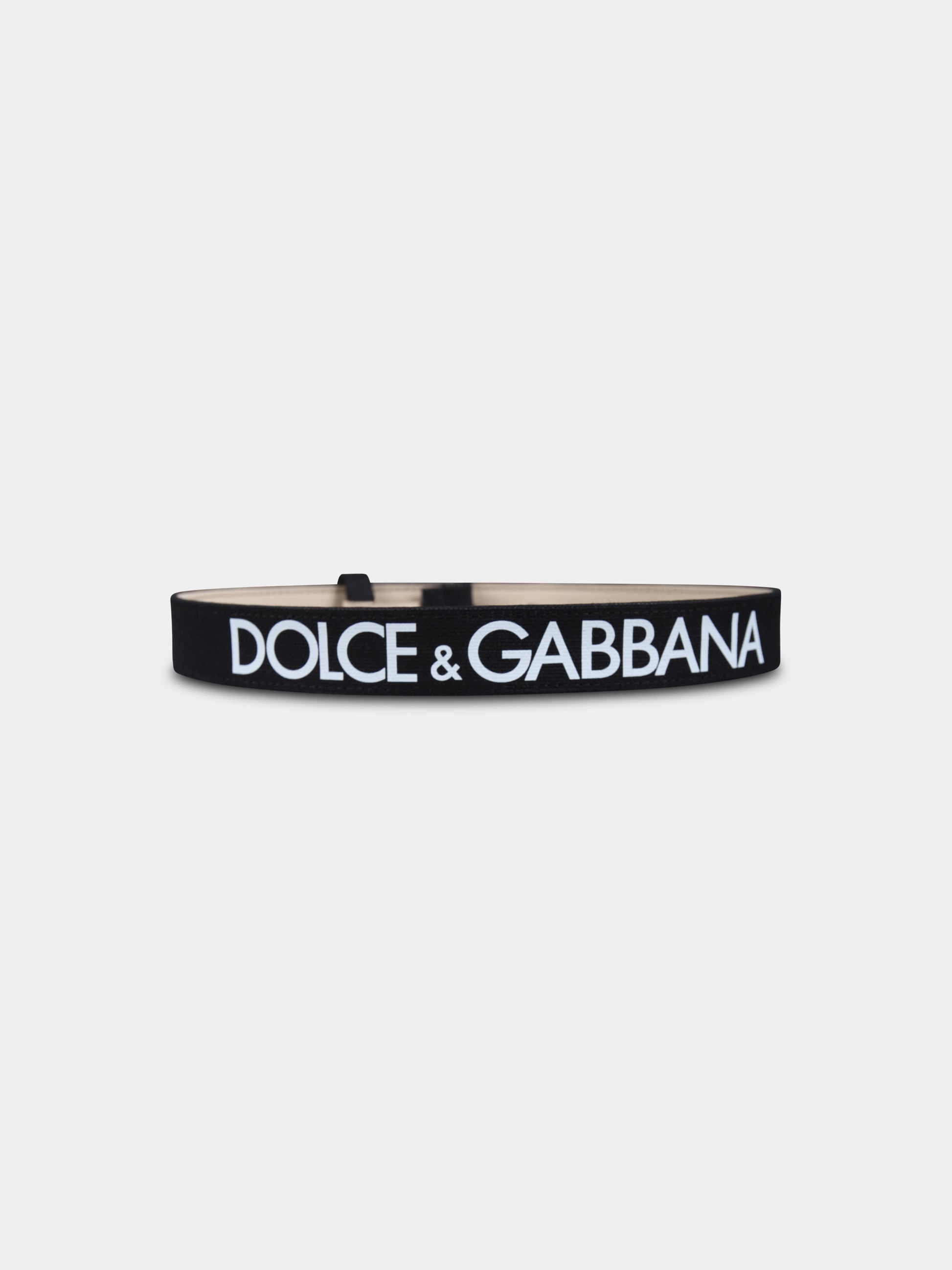 Cintura nera per bambino con logo,Dolce & Gabbana Kids,EC0083 AT661 8B939