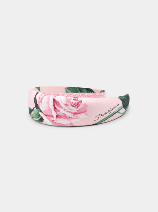 Cerchietto rosa per bambina con rose,Dolce & Gabbana Kids,LB3L54 HS5S7 HF5IZ