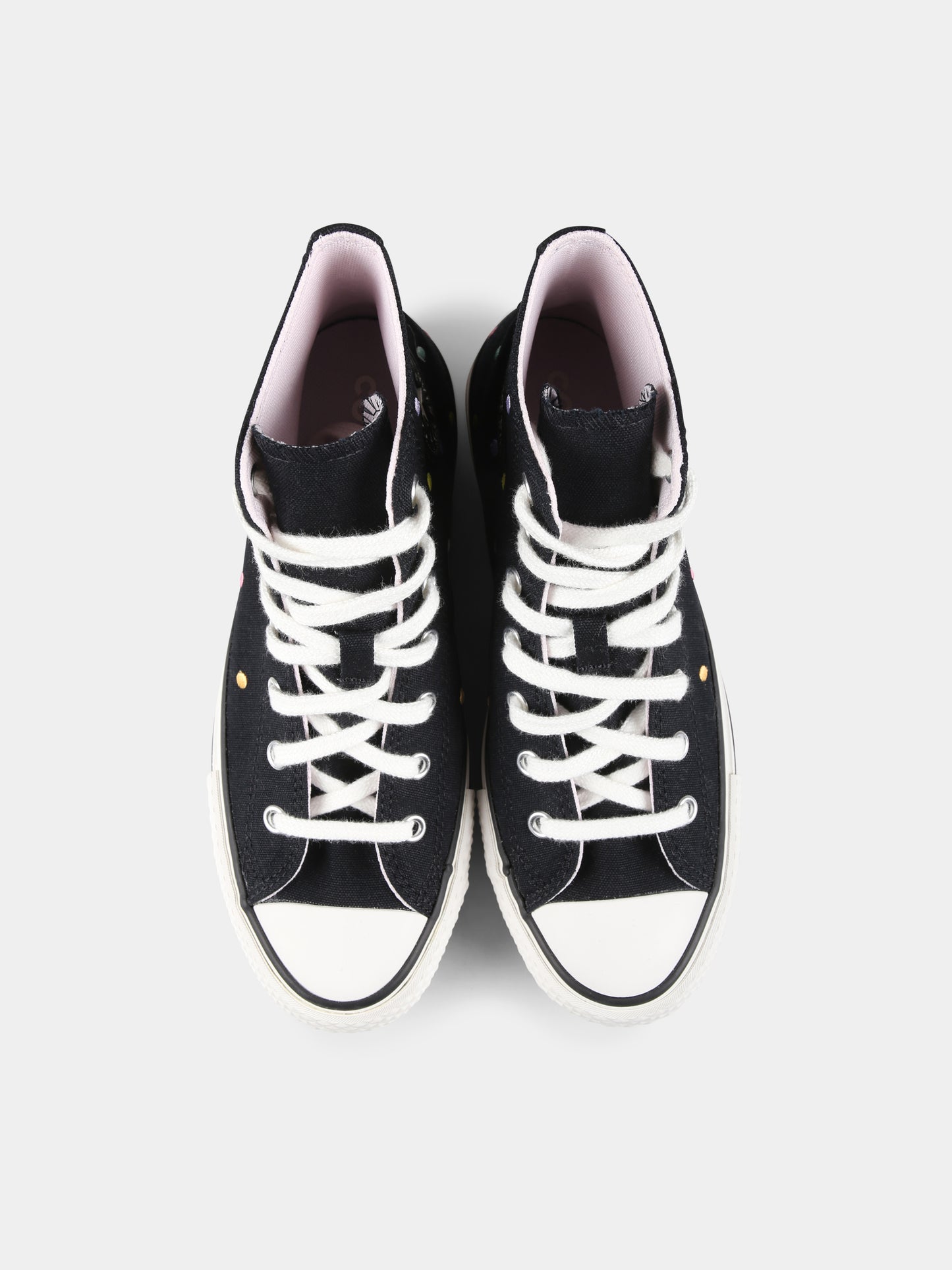 Sneakers Chuck Taylor All Star Eva Lift nere per bambina con pois,Converse,A12608C BLACK