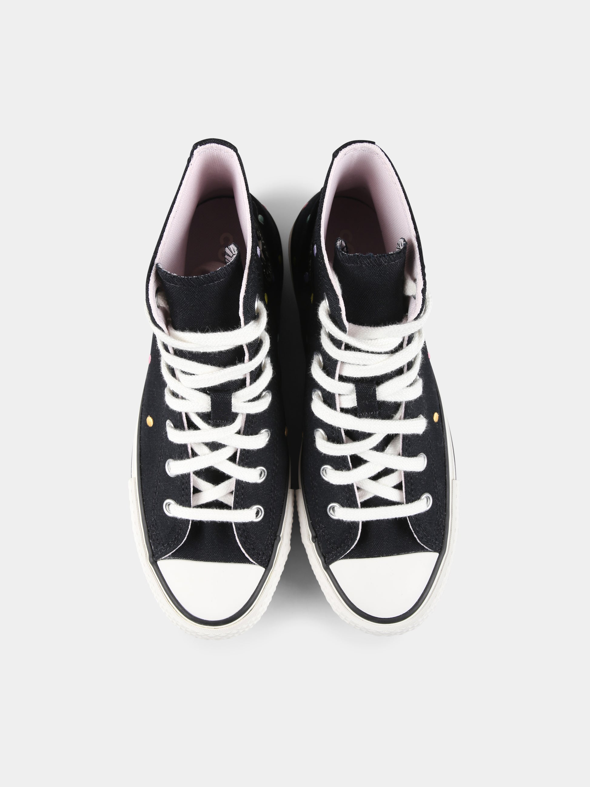 Sneakers Chuck Taylor All Star Eva Lift nere per bambina con pois,Converse,A12608C BLACK