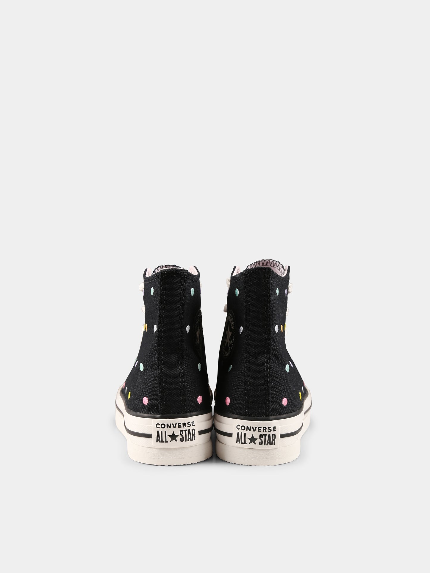 Sneakers Chuck Taylor All Star Eva Lift nere per bambina con pois,Converse,A12608C BLACK