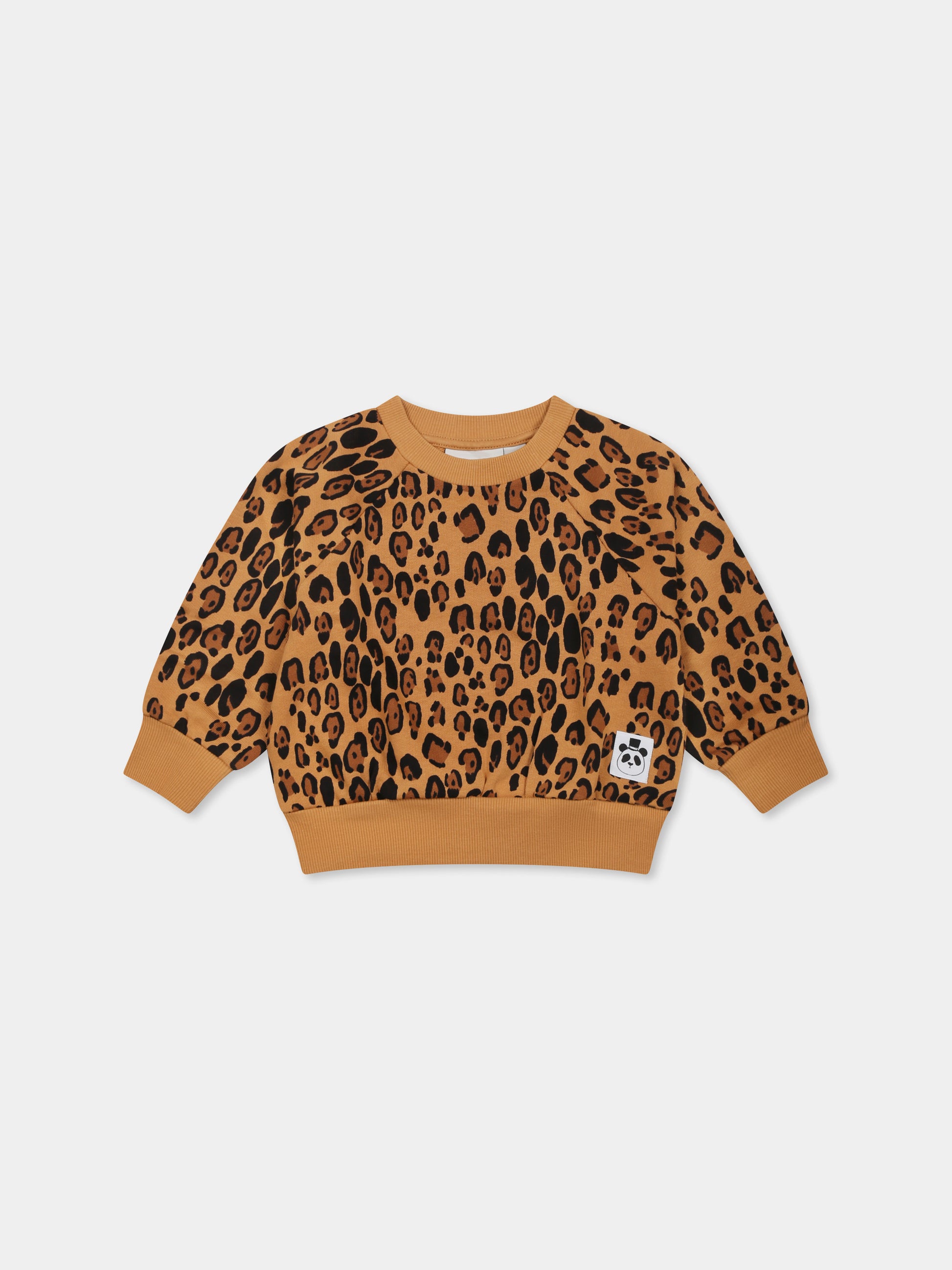 Felpa beige per neonati con stampa maculata,Mini Rodini,1000014413