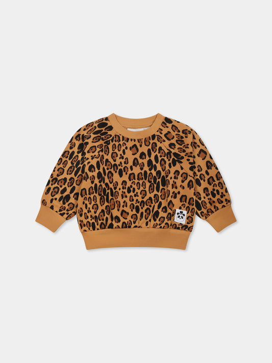 Felpa beige per neonati con stampa maculata,Mini Rodini,1000014413