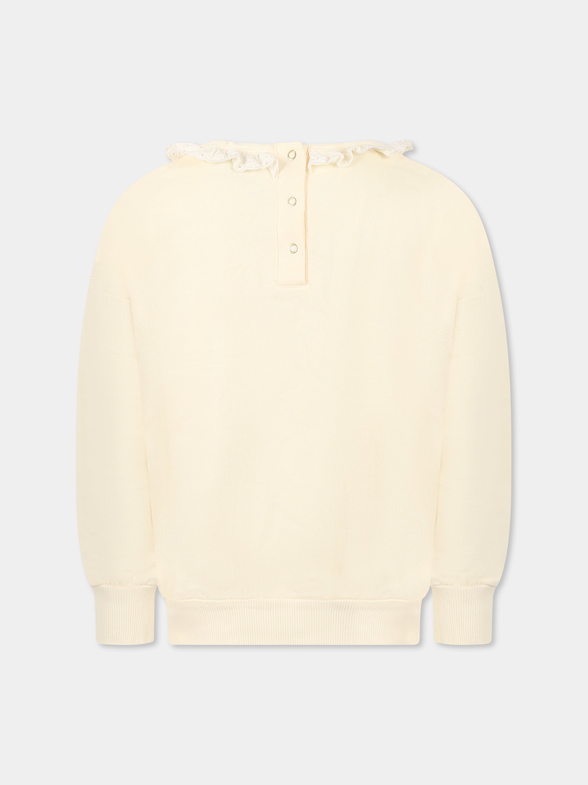 Felpa avorio per bambina con coccinelle,Mini Rodini,2522010711