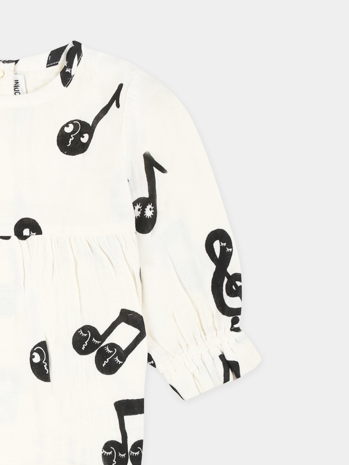 Body avorio per neonata con note musicali all-over,Mini Rodini,2524011710