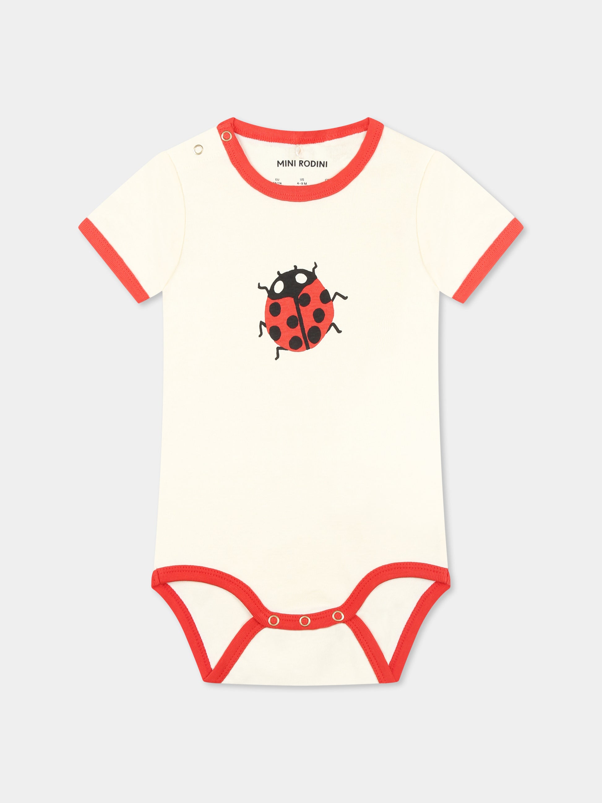 Body avorio per neonata con coccinella,Mini Rodini,2524011311