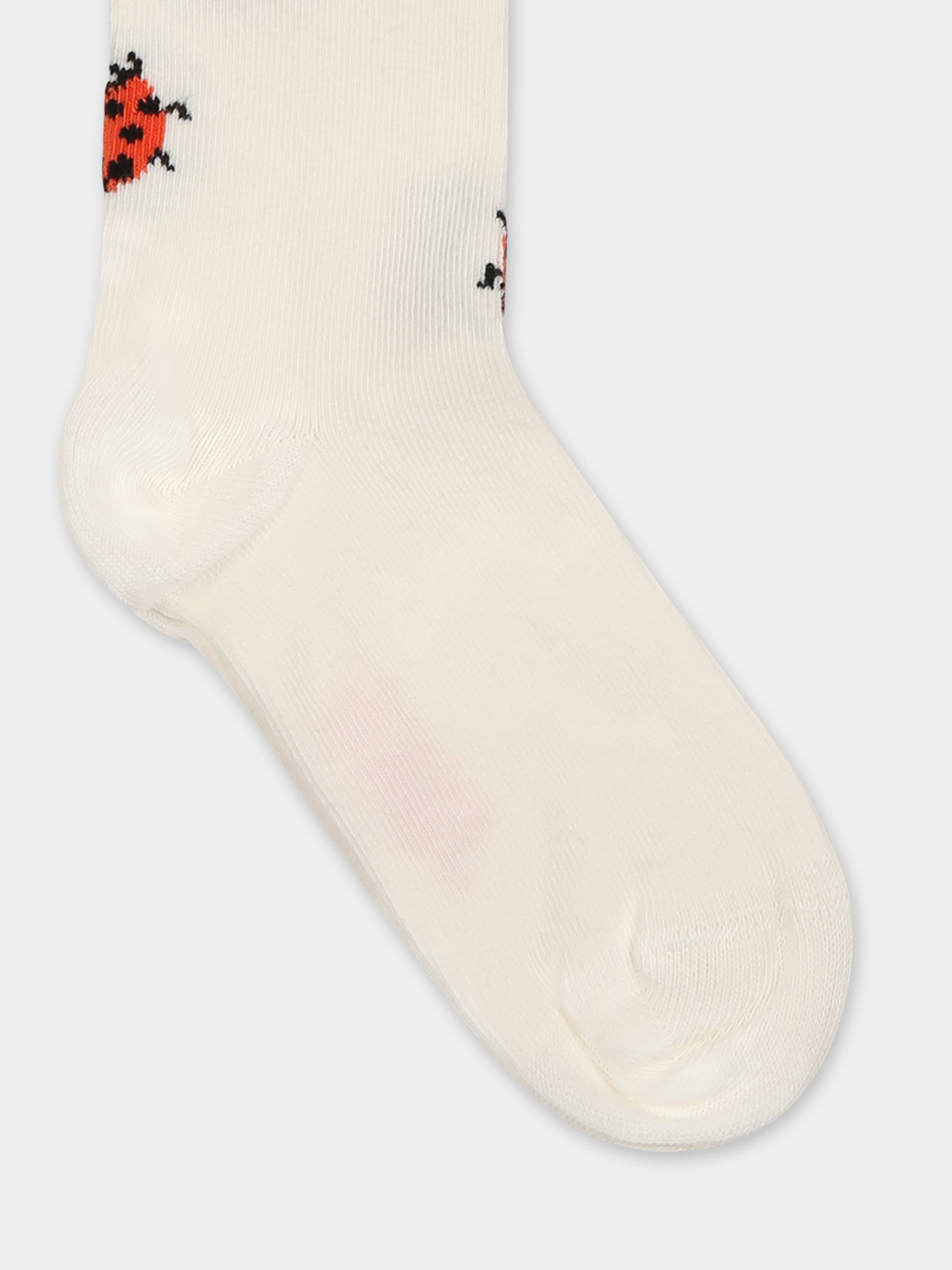 Calzini bianchi per bambina con coccinelle,Mini Rodini,2526011310