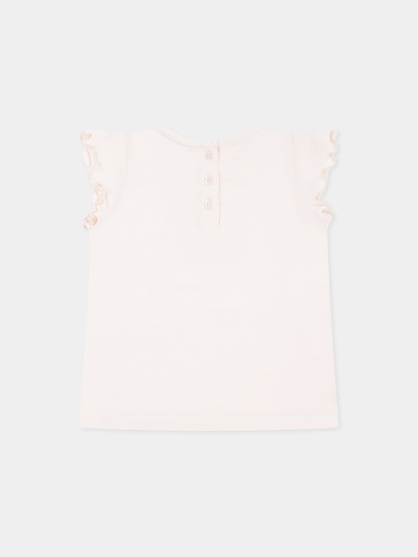 Pink t-shirt for baby girl with cherries