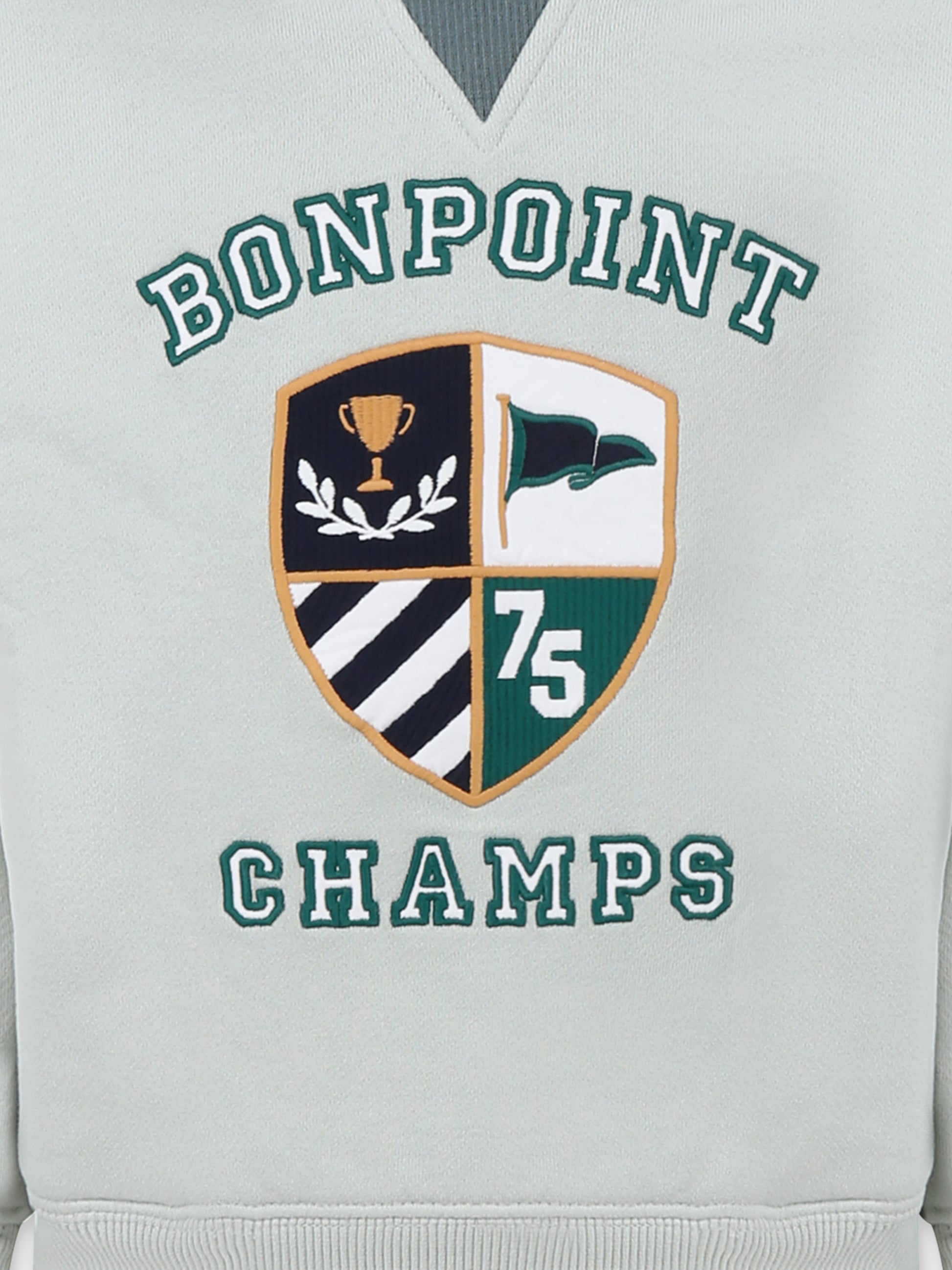 Felpa verde per bambino con logo e stemma,Bonpoint,S05BSWK00004 141C