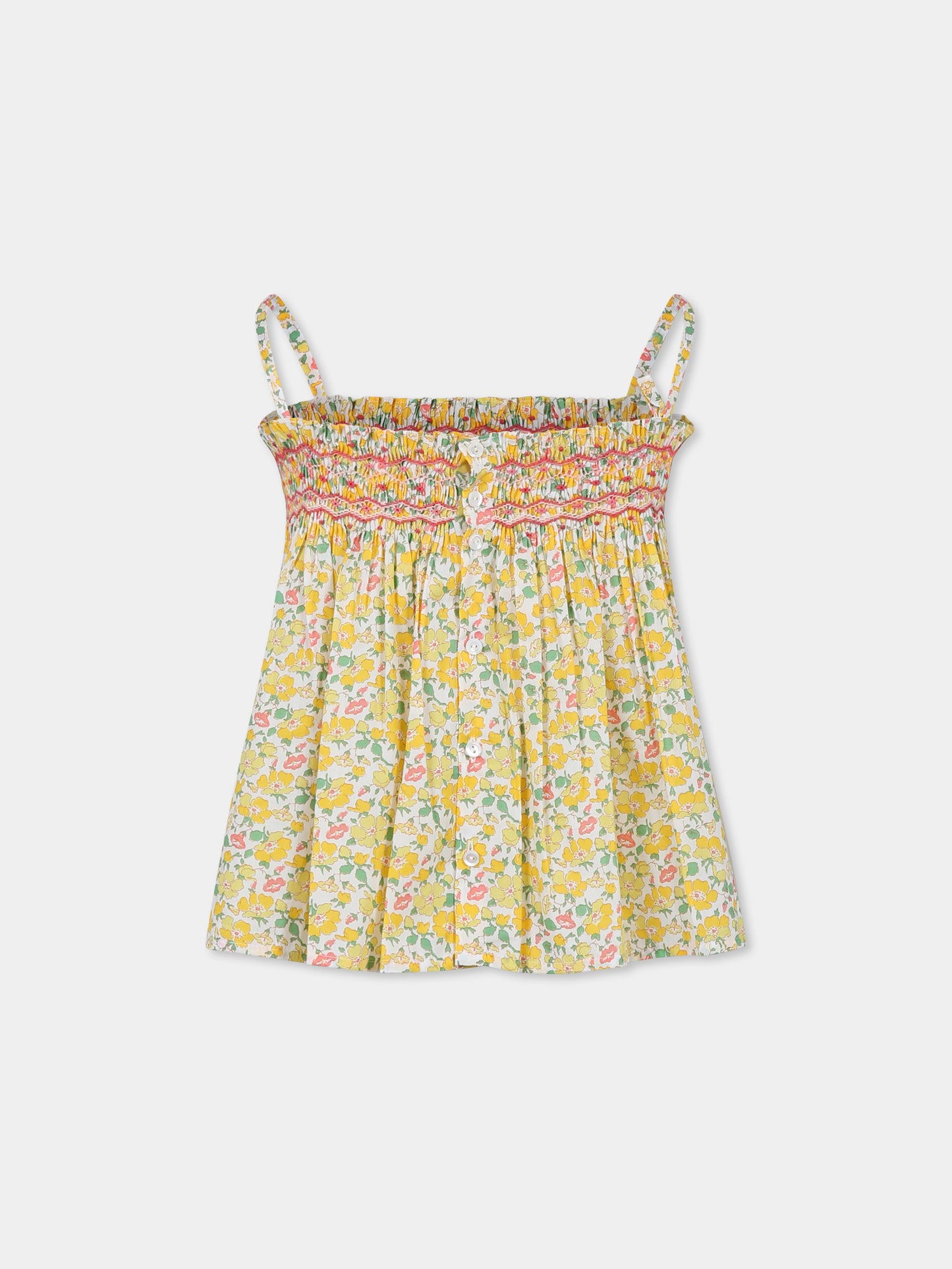 Multicolor top for girl with floral print