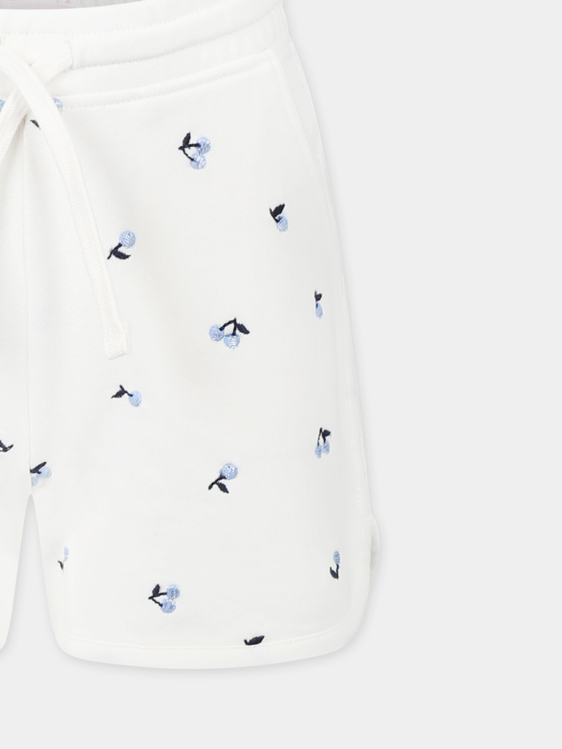 Shorts avorio per bambina con ciliegie,Bonpoint,S05GBEK00003 672