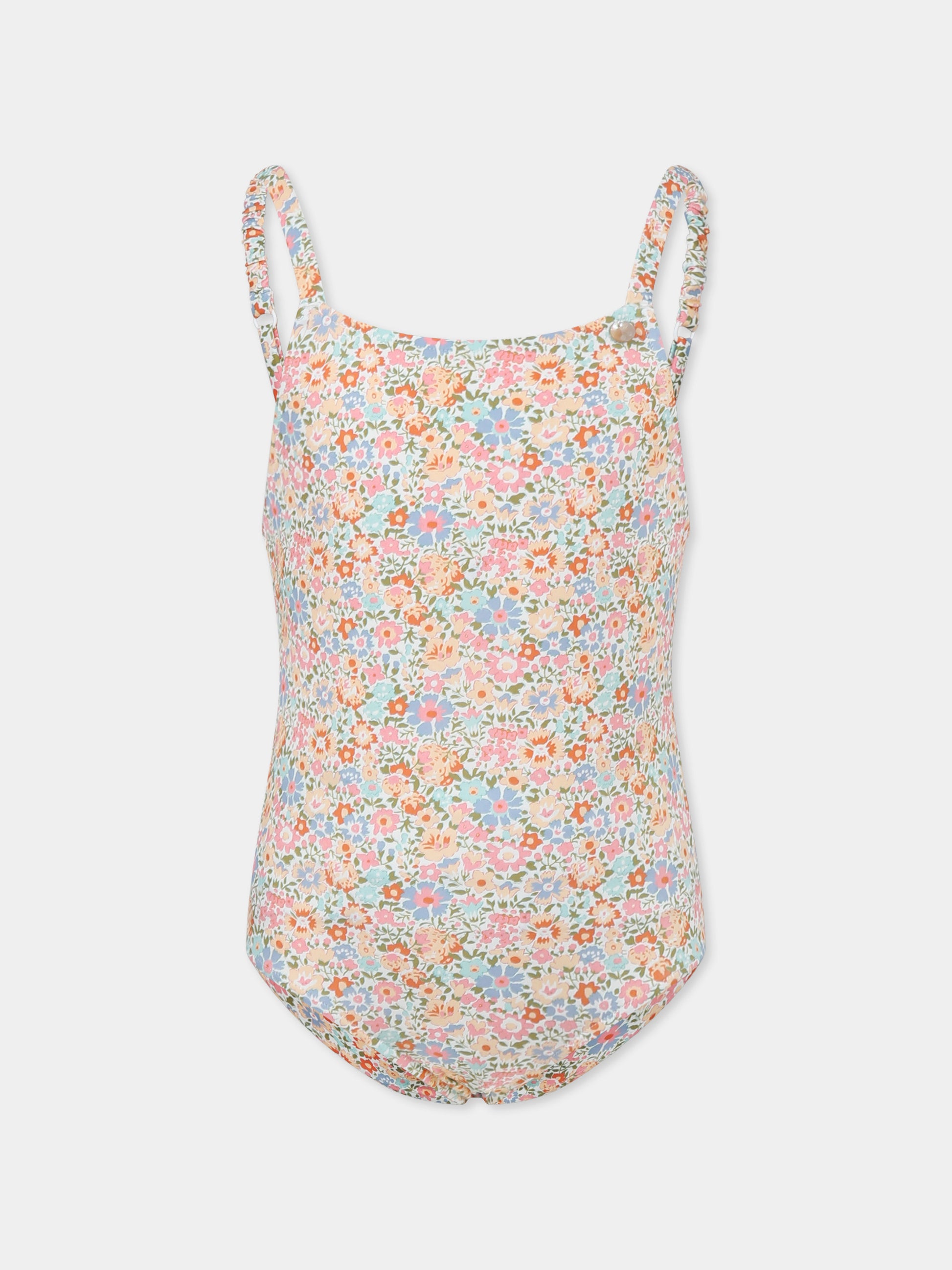 Costume intero multicolor per bambina con stampa floreale,Bonpoint,S05GSSK00006 525B