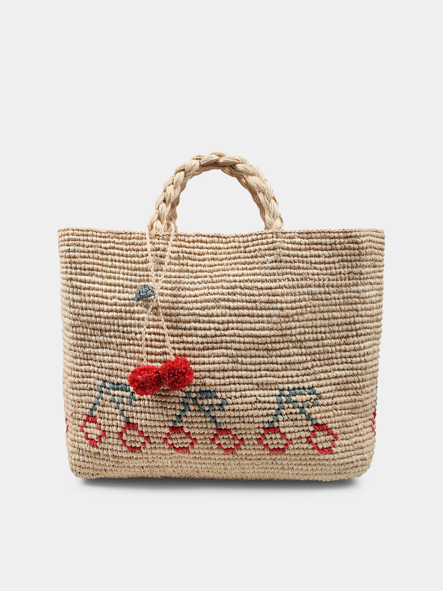 Borsa beige per bambina con ciliegie,Bonpoint,S05GBAW00026 951