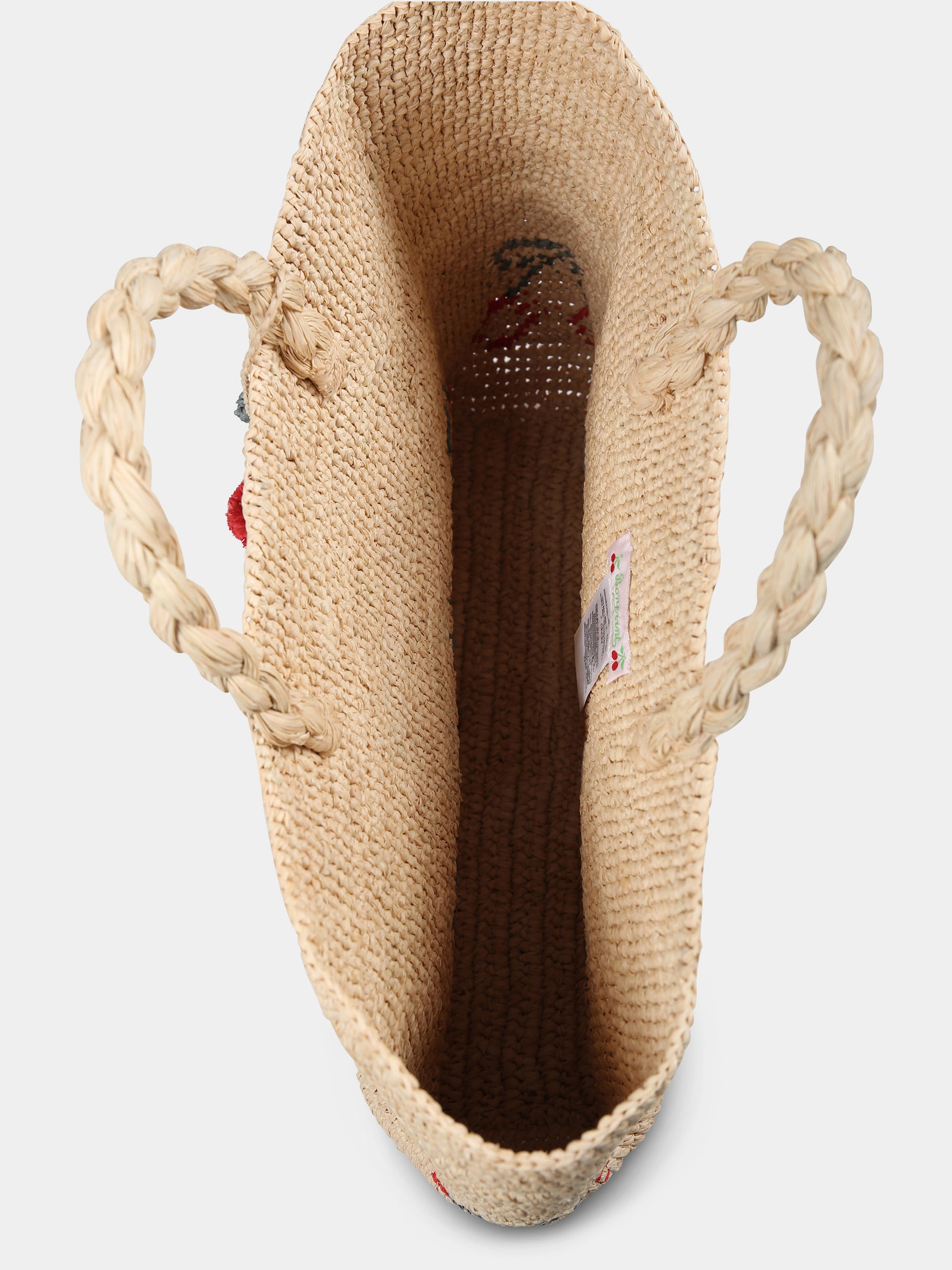 Borsa beige per bambina con ciliegie,Bonpoint,S05GBAW00026 951