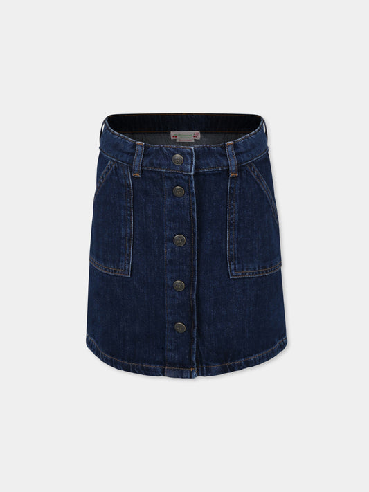 Denim skirt for girl with cherries