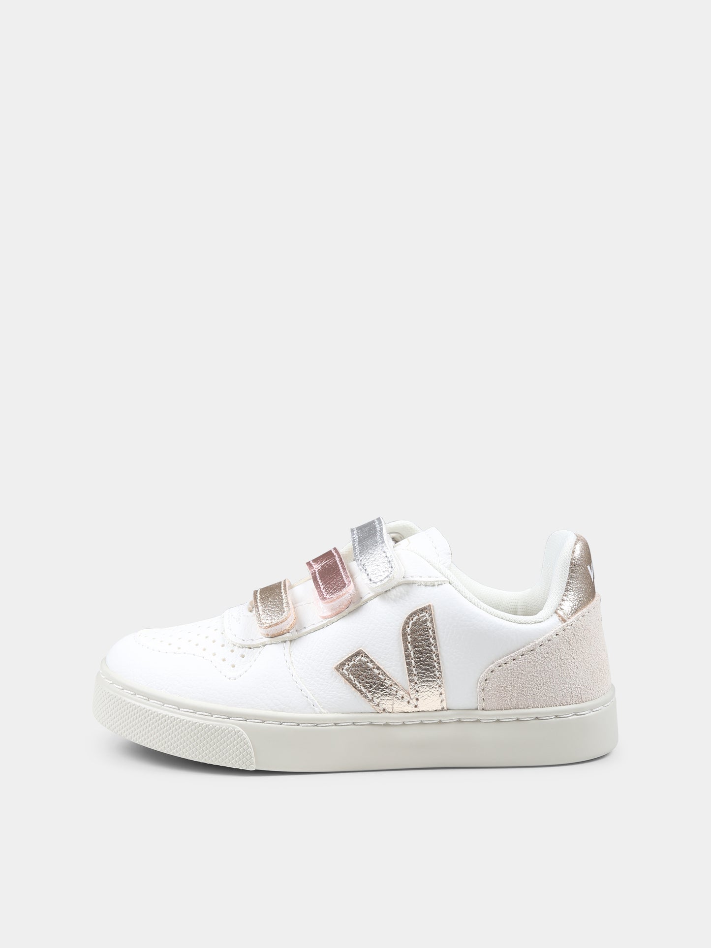 Sneakers bianche per bambina con logo,Veja,CV0520647C