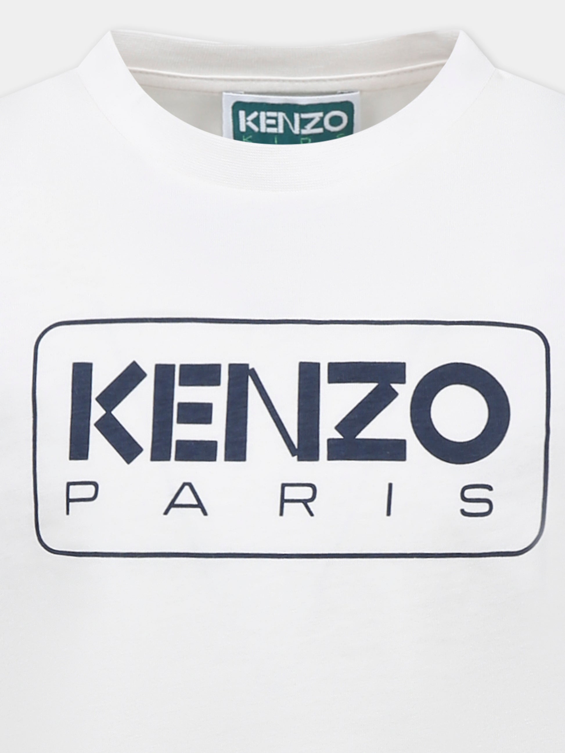 T-shirt avorio per bambini con logo,Kenzo Kids,K61142 117