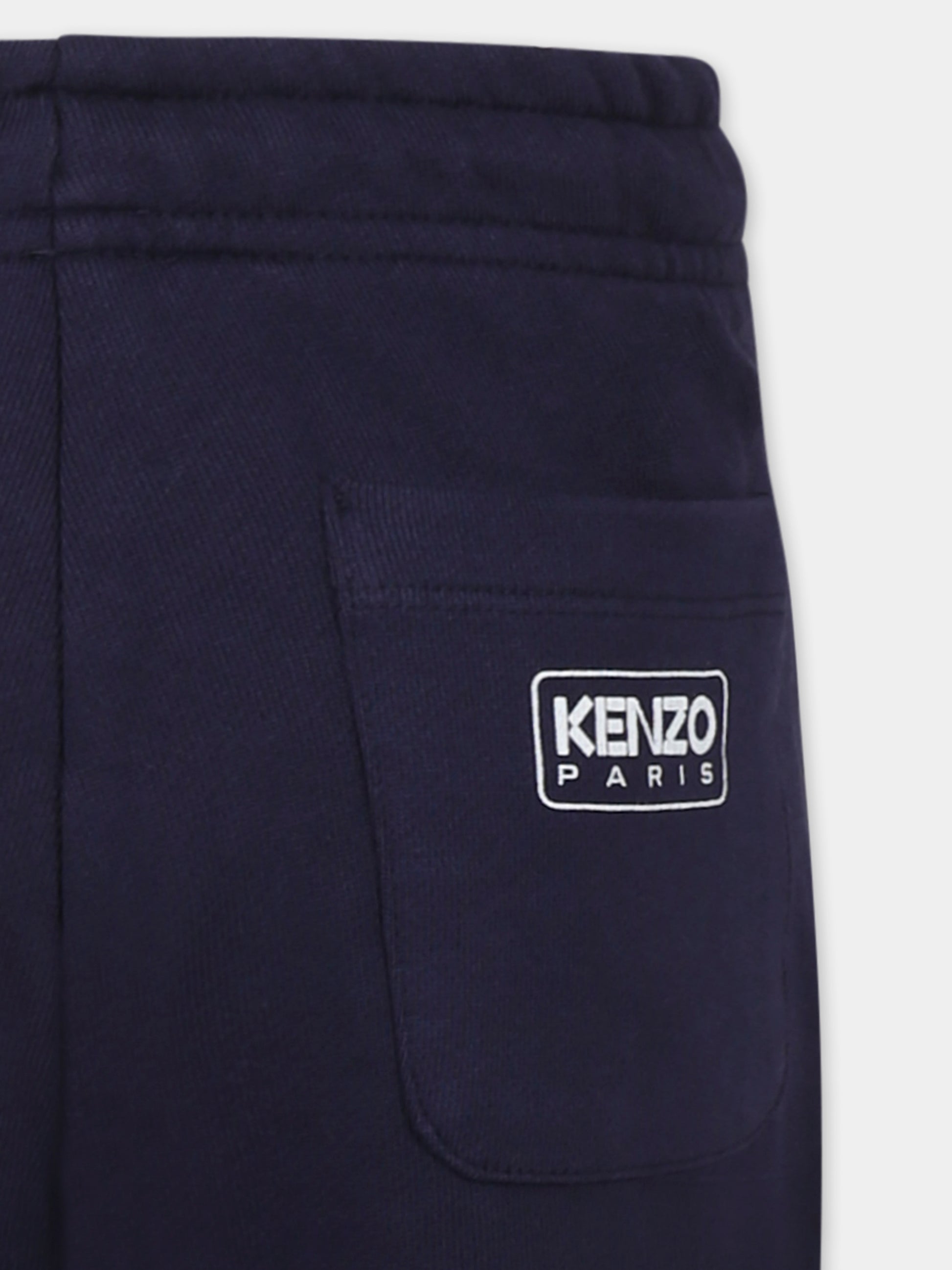 Pantaloni blu per bambini con logo,Kenzo Kids,K61008 848