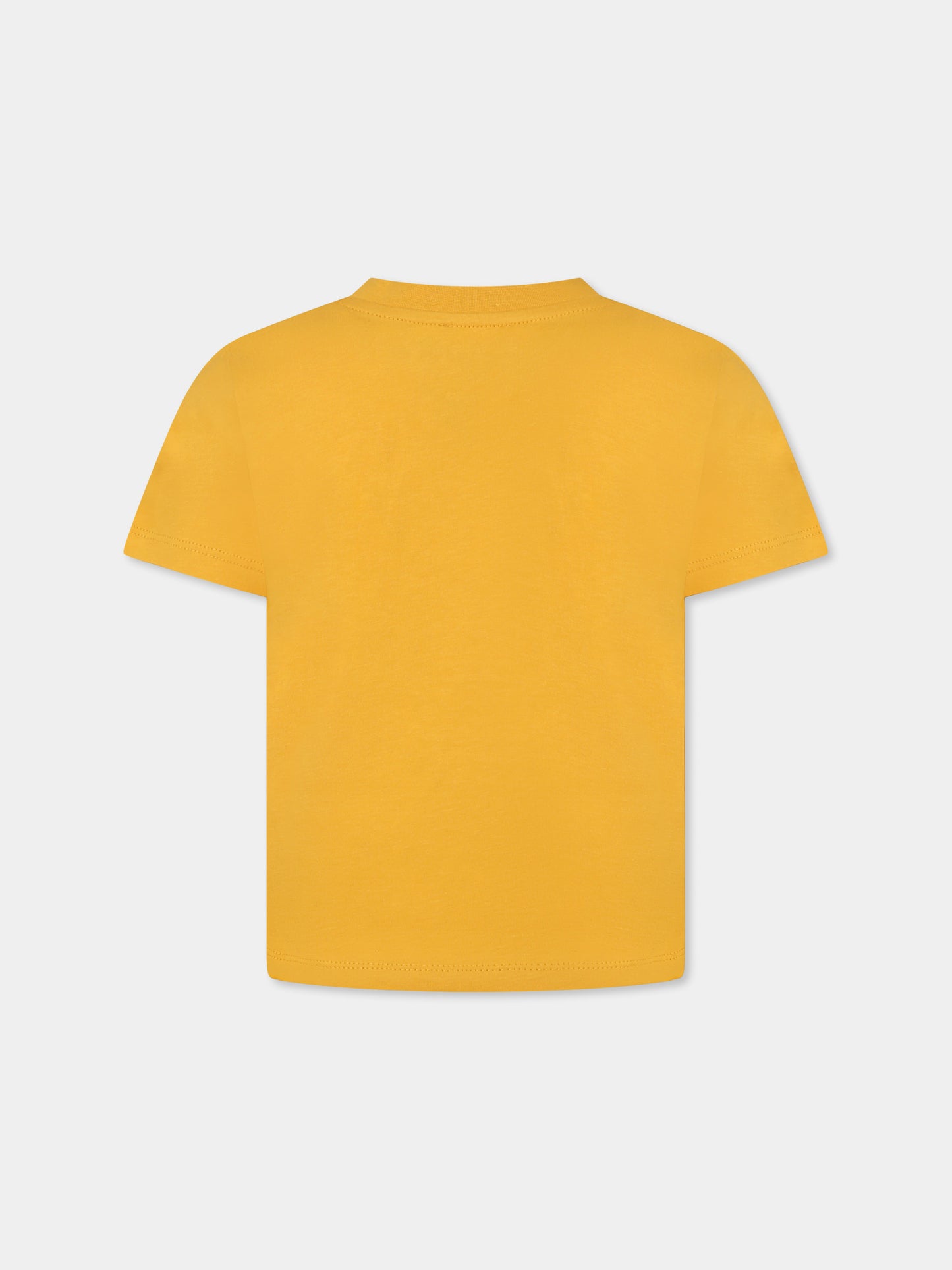 T-shirt gialla per bambino con logo e camaleonte,Kenzo Kids,K61172 586