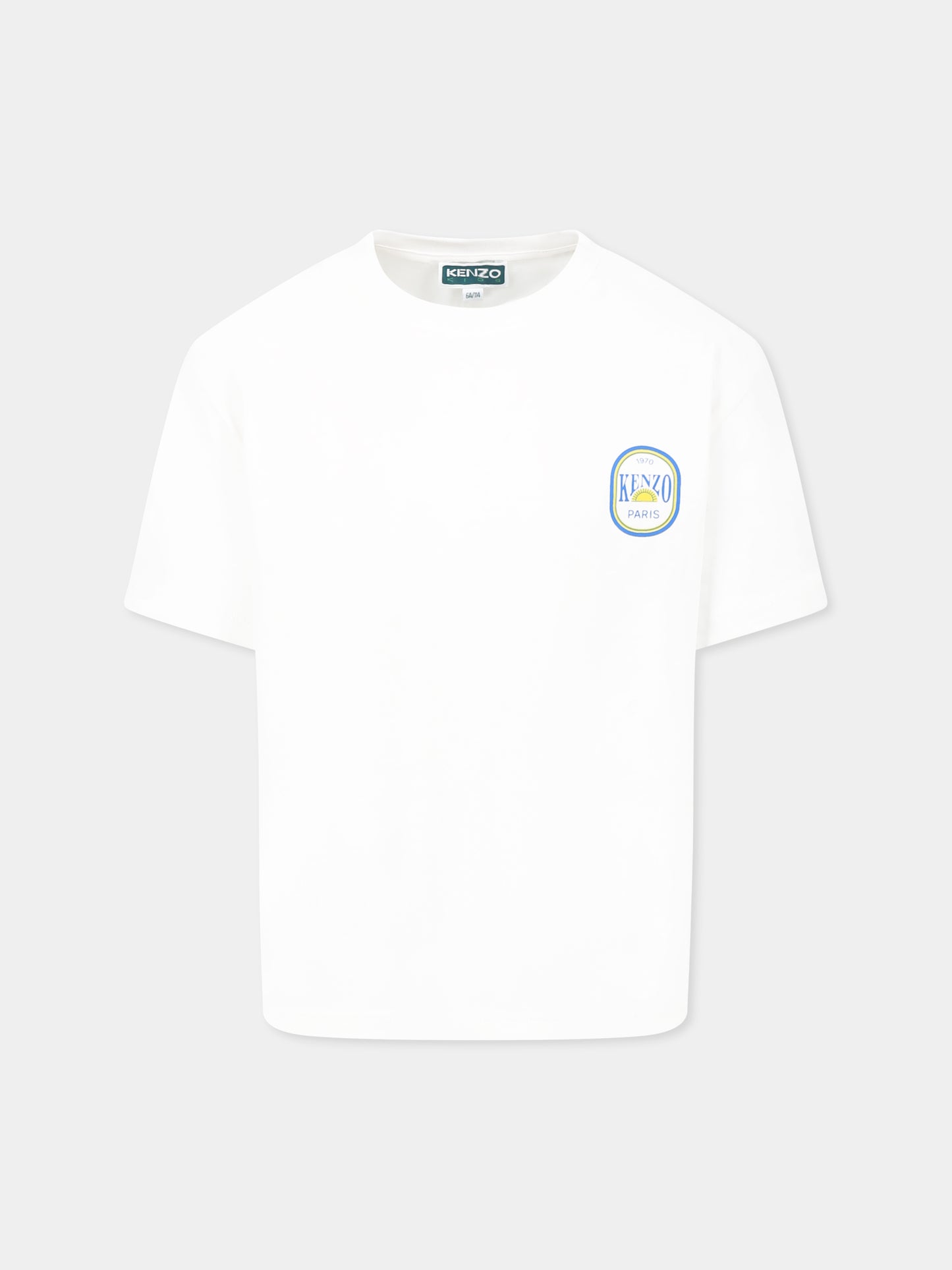 White T-shirt for boy with Fruits Stickers print