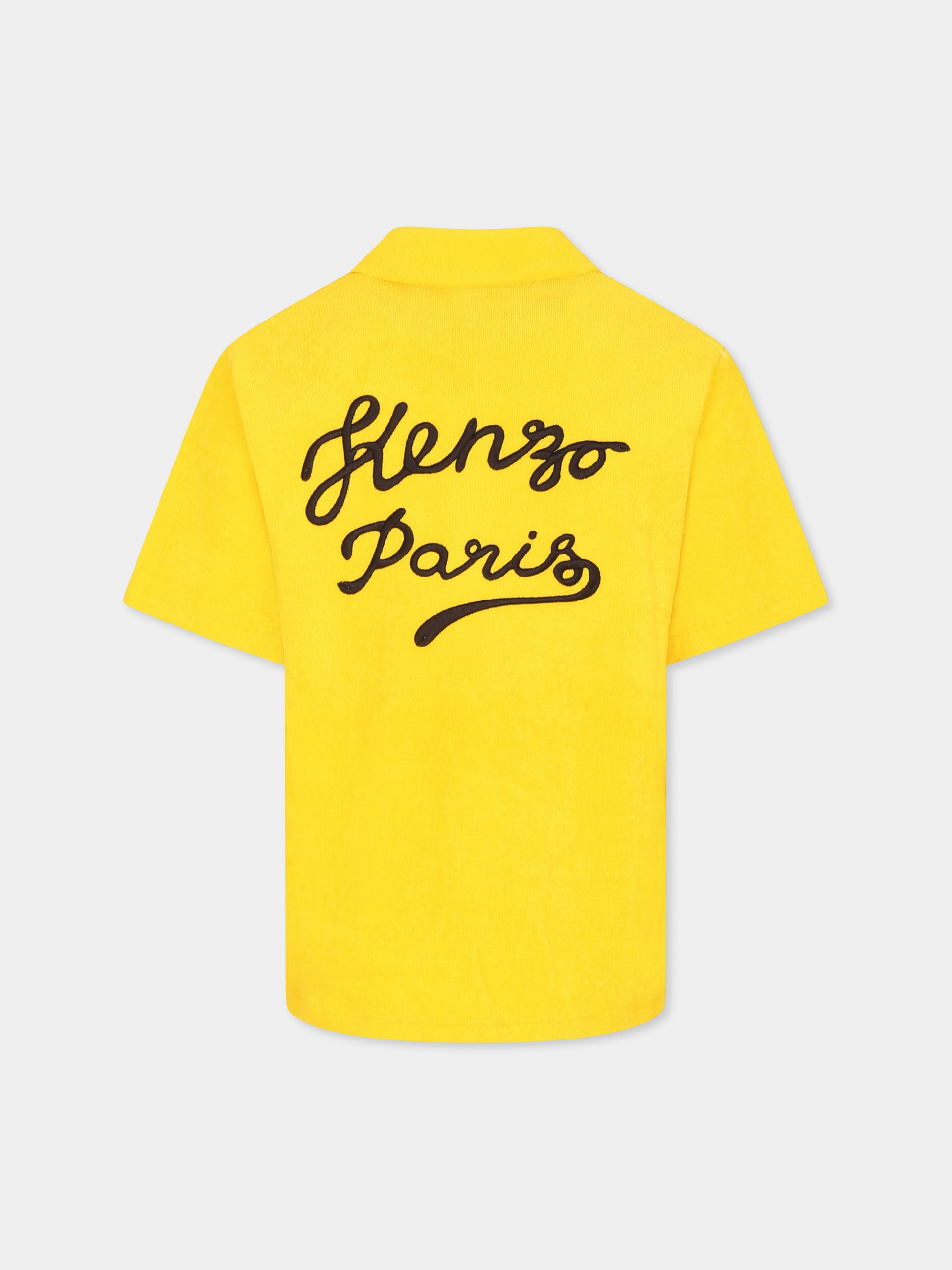Camicia gialla per bambino con logo,Kenzo Kids,K61090 525