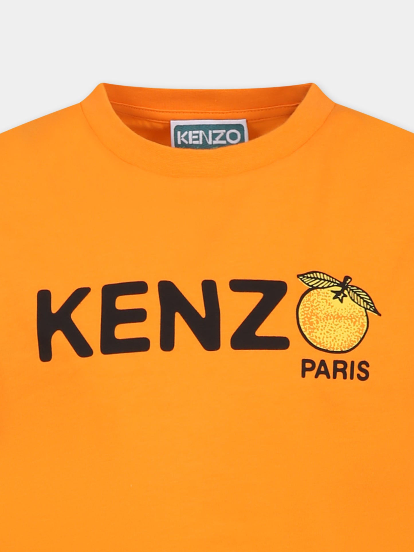 Orange t-shirt for boy with logo