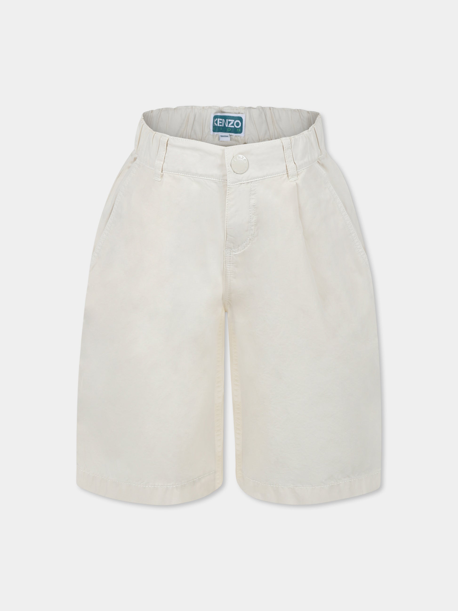 Shorts beige per bambino con logo,Kenzo Kids,K61113 21G