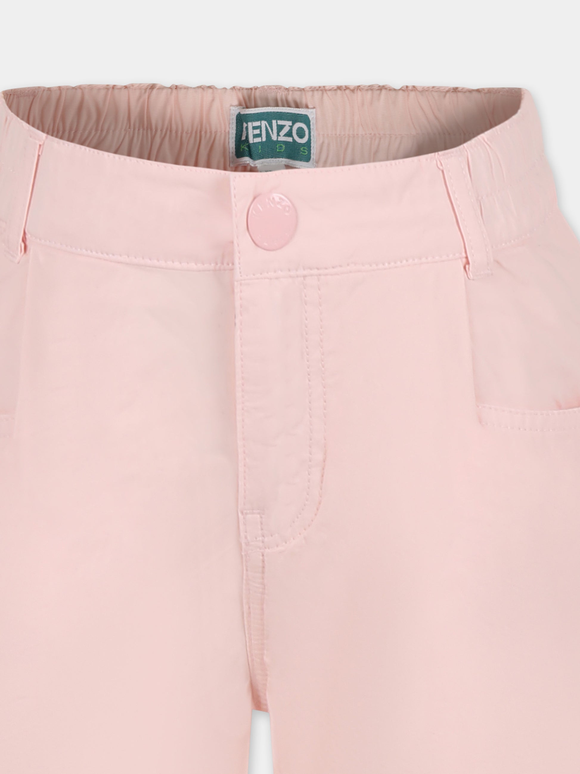 Pantaloni rosa per bambina con logo,Kenzo Kids,K61002 45Z