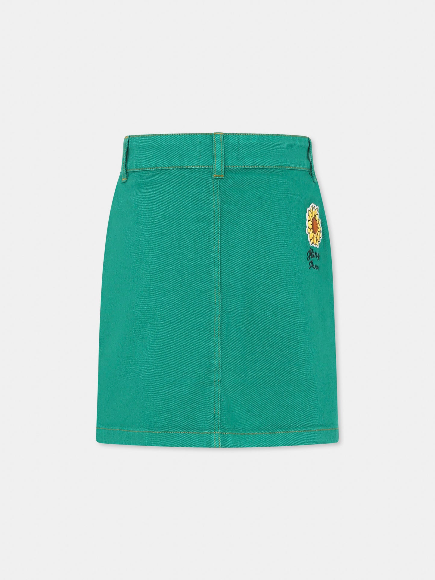 Green skirt for girl with logo